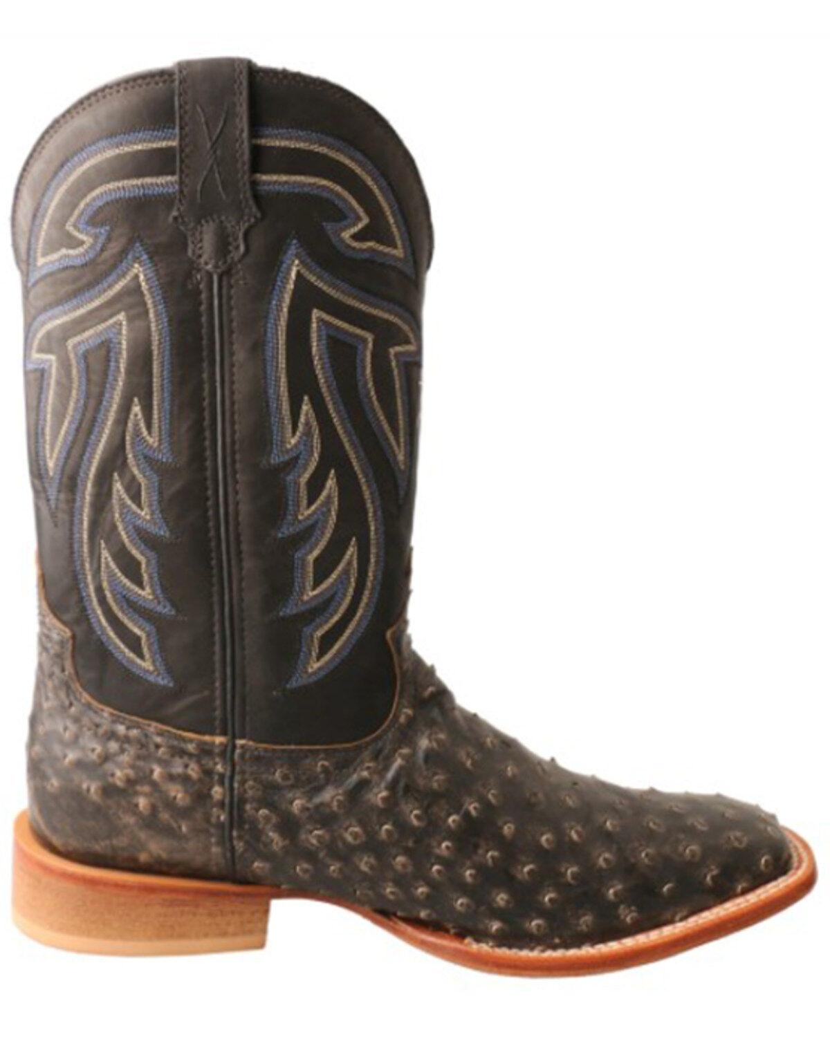 Twistex X Men's Ruff Stock Fill-Quill Ostrich Vamp Exotic Western Boot - Broad Square Toe