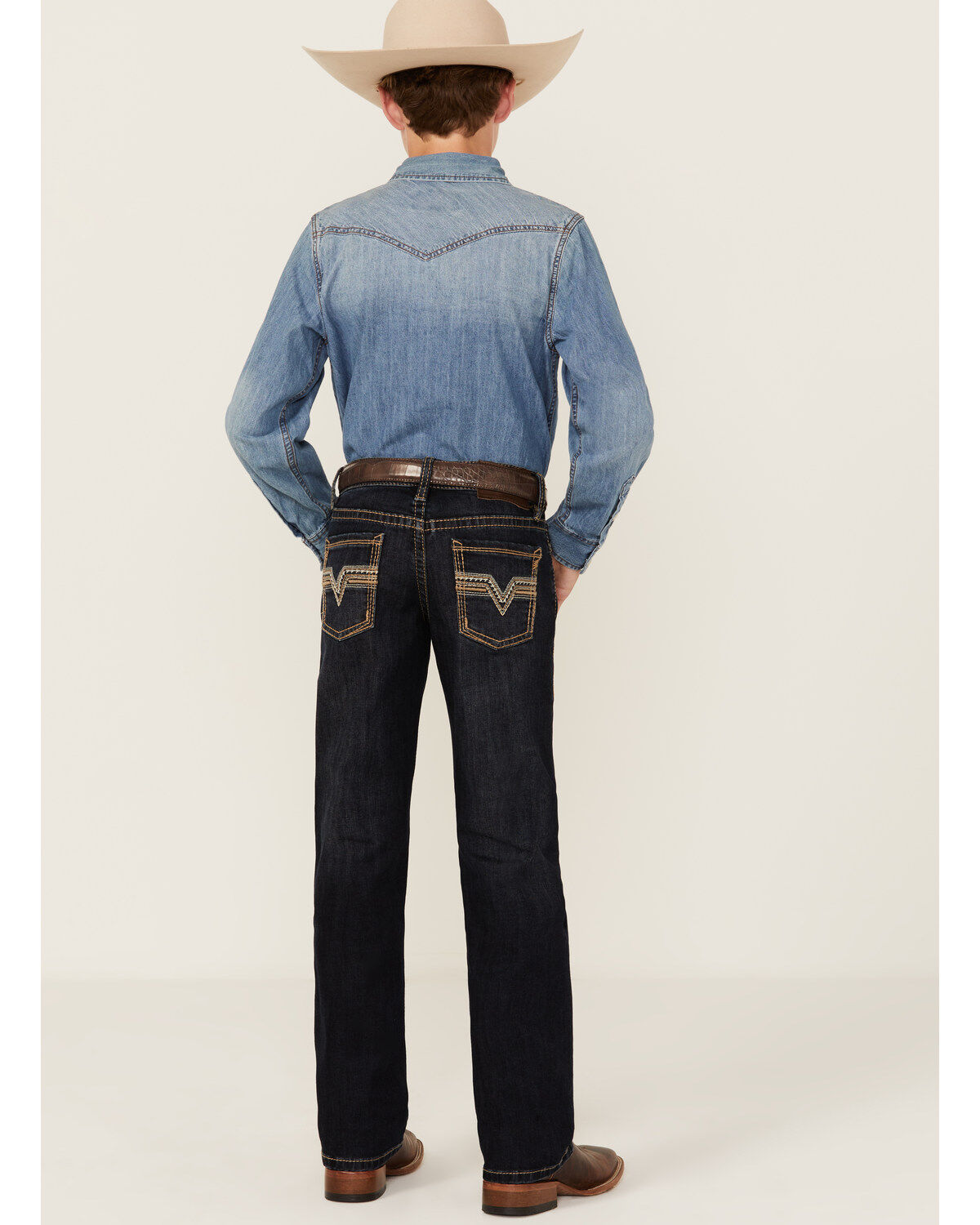 Rock & Roll Denim Boys' Dark Wash Bootcut Stretch Denim Jeans