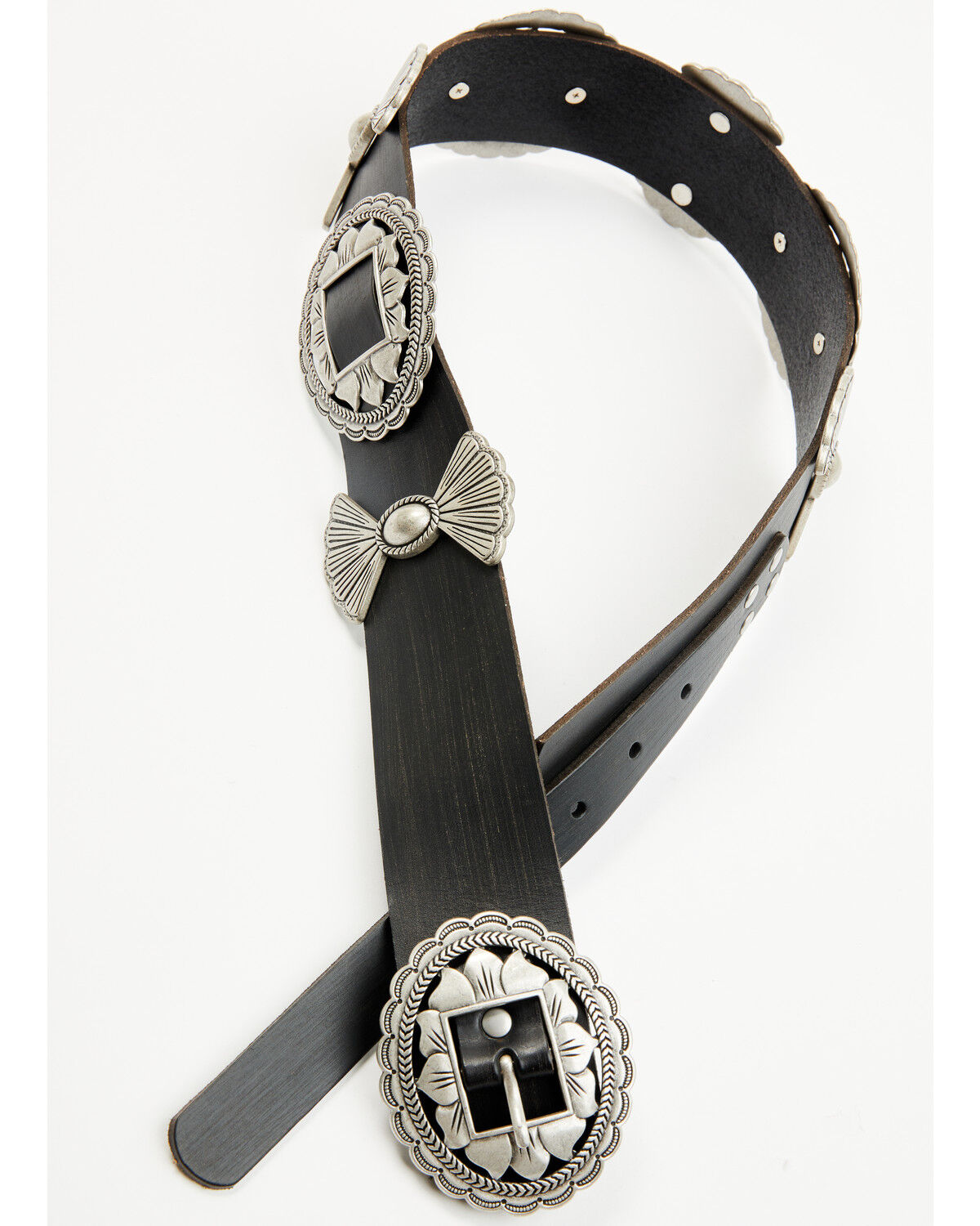 Wonderwest Women's Cassadee Big Concho Leather Belt