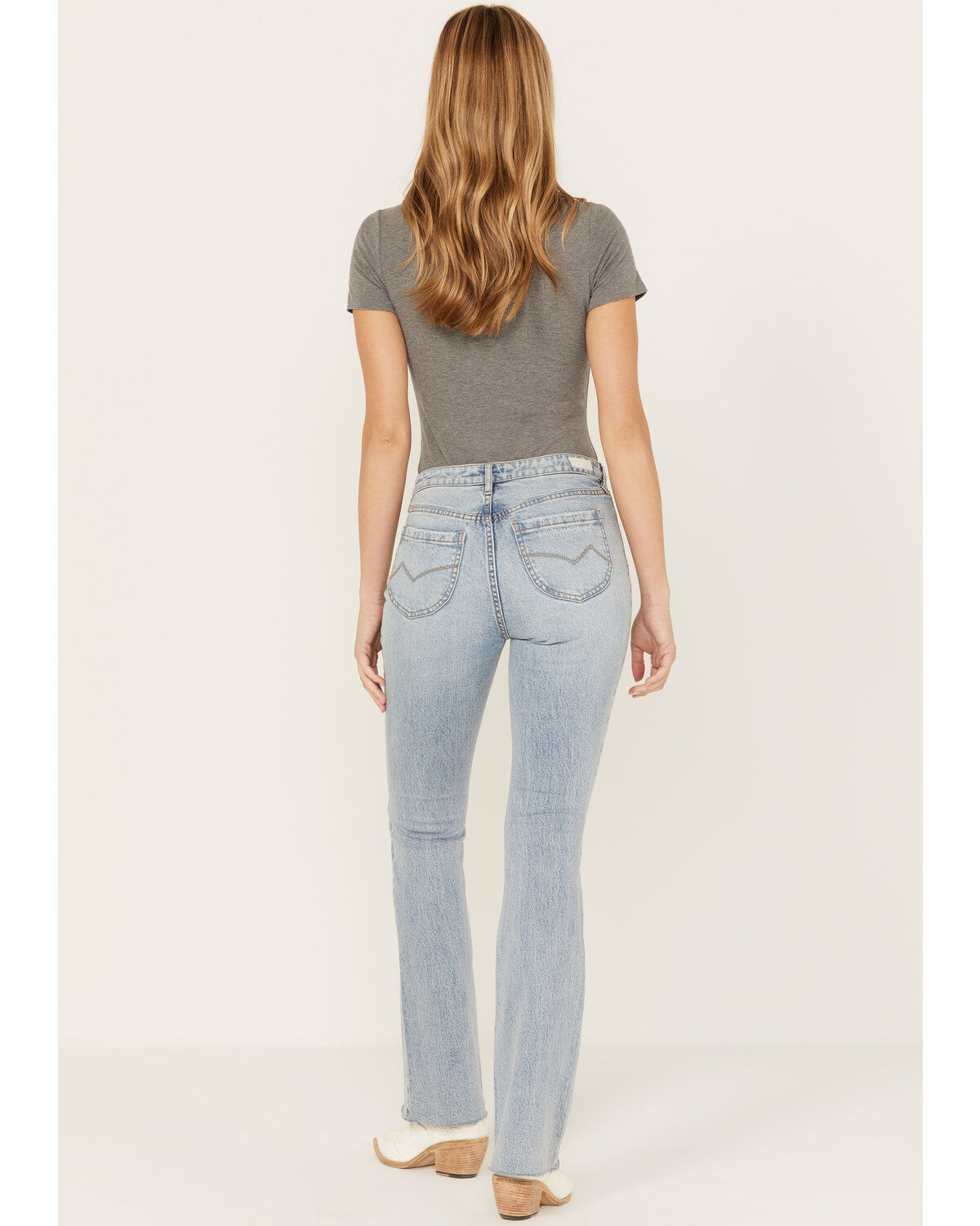 Cleo + Wolf Women's Light Wash High Rise Slim Bootcut Jeans