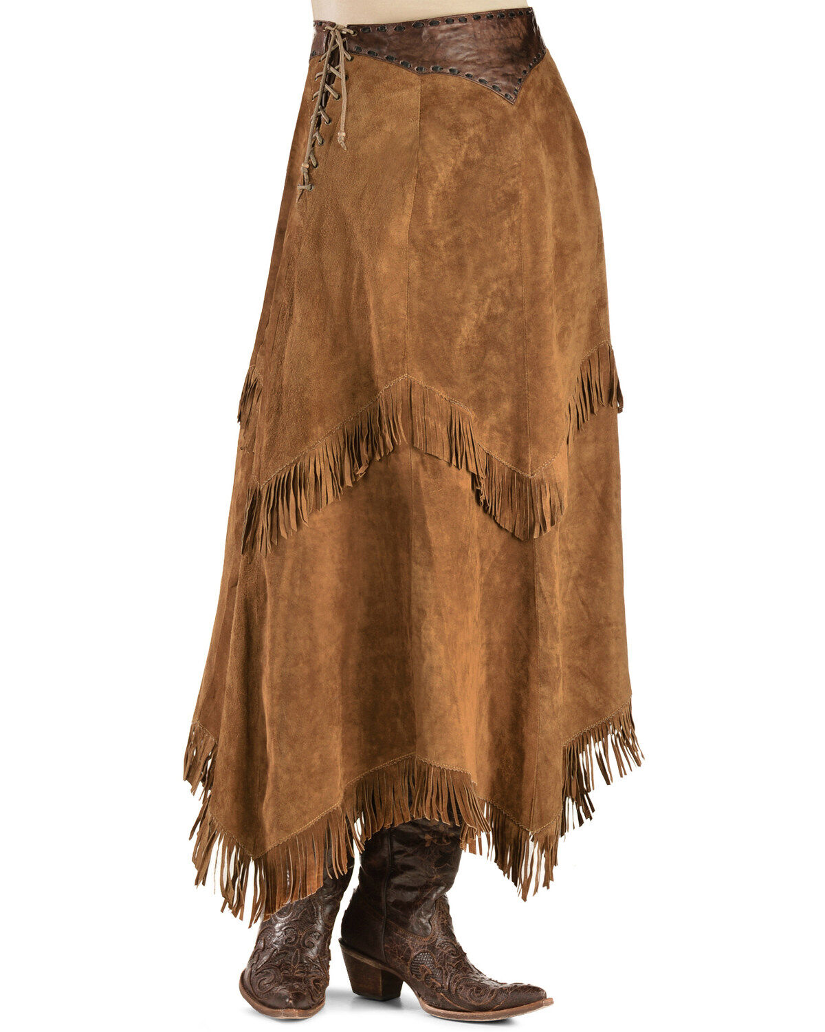 Kobler Leather Women's Nancy Leather Fringe Skirt