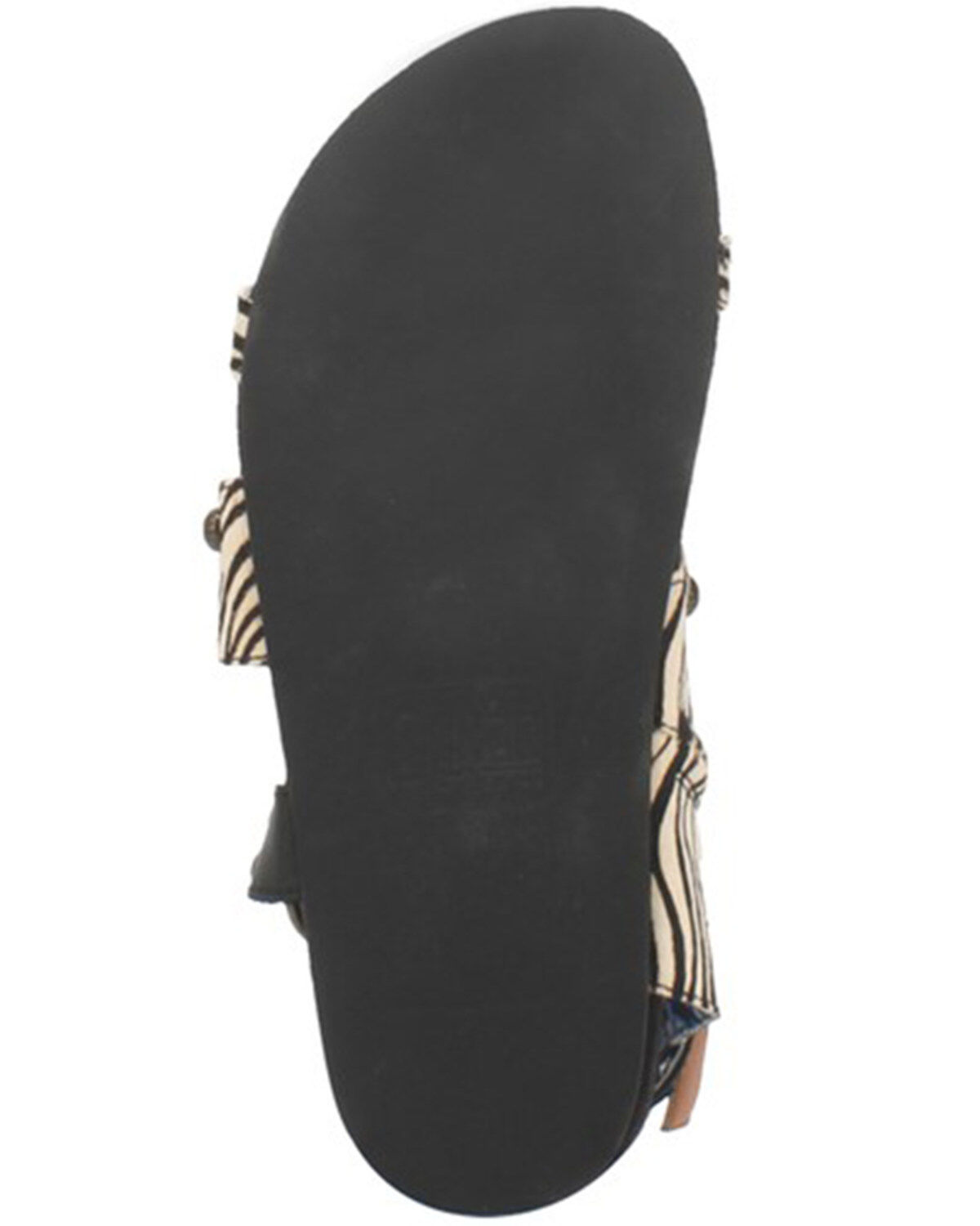 Dingo Women's Sage Brush Zebra Print Calf Hair Sandal