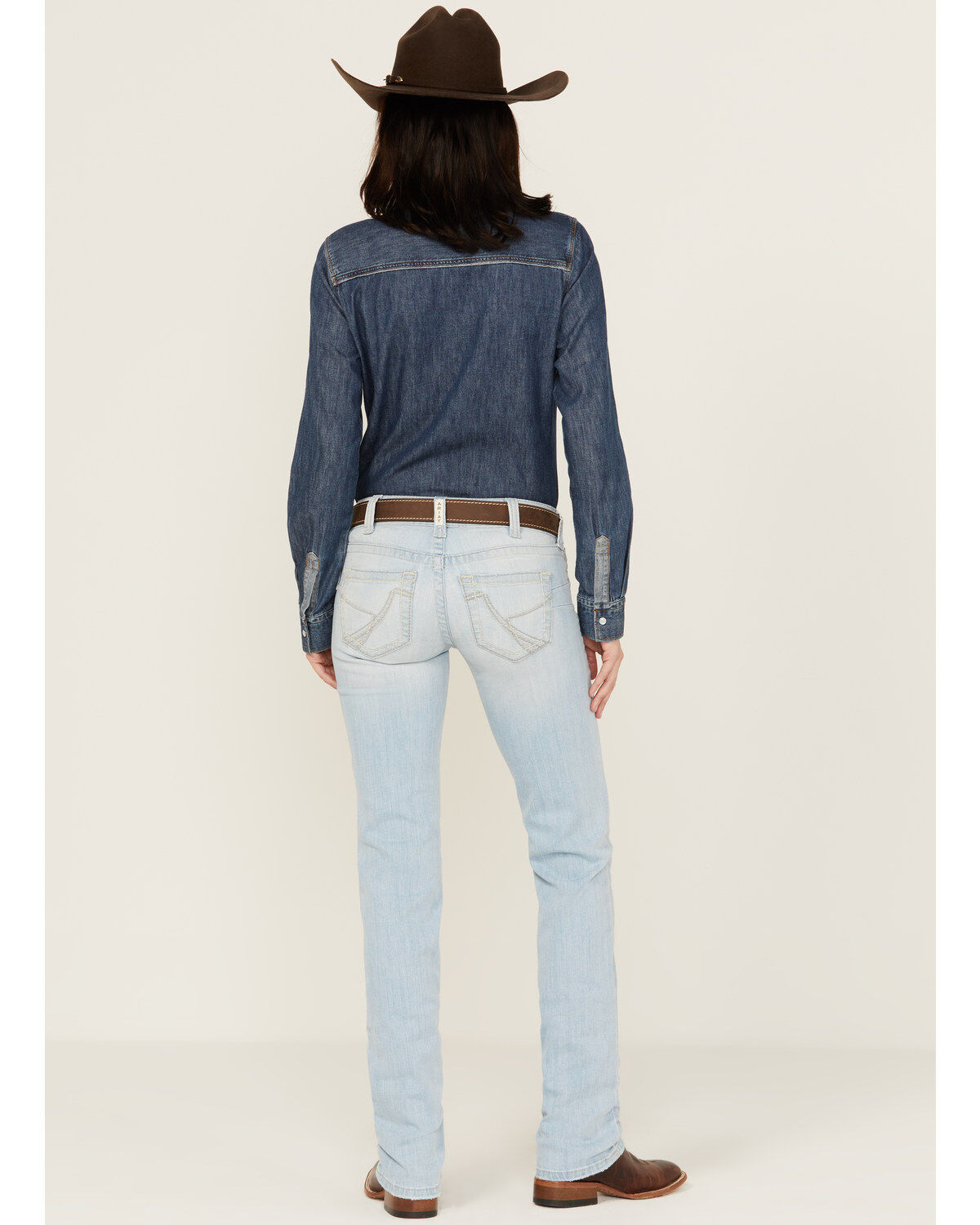 Ariat Women's R.E.A.L. Light Wash Zayla Low Rise Straight Leg Stretch Denim Jeans