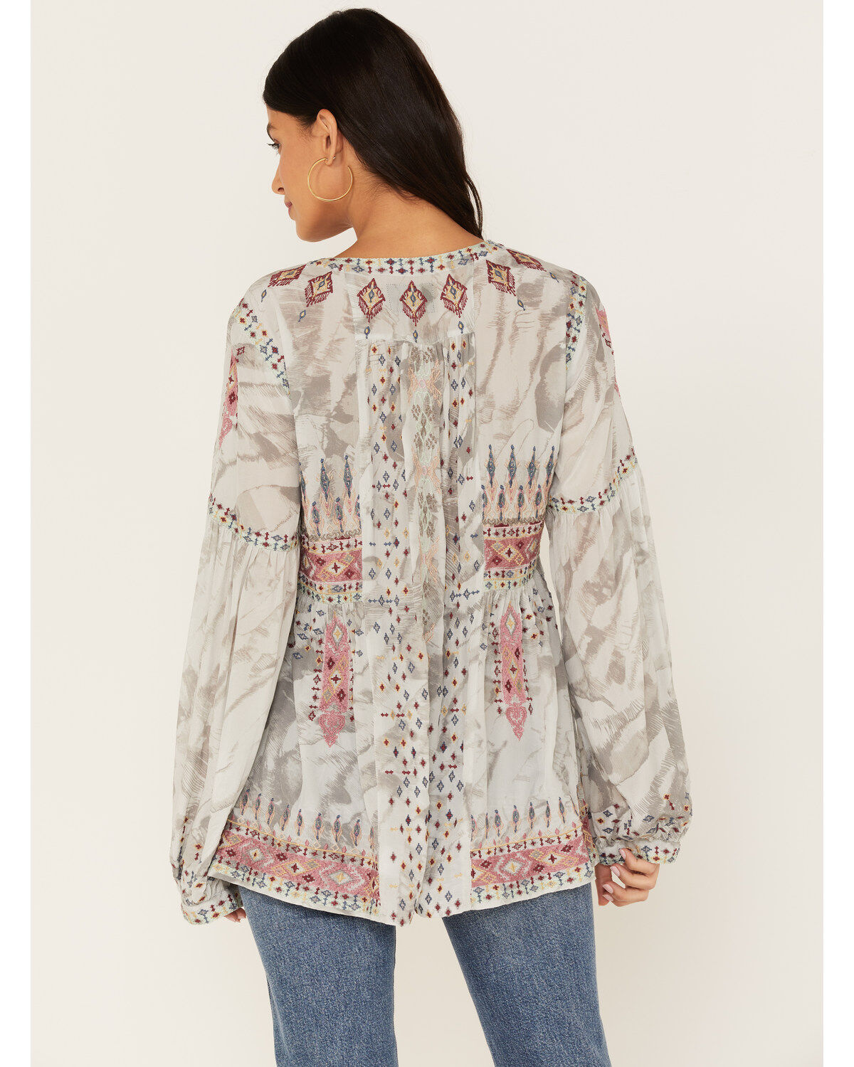 Johnny Was Women's Deliza Embroidered Silk Blouse