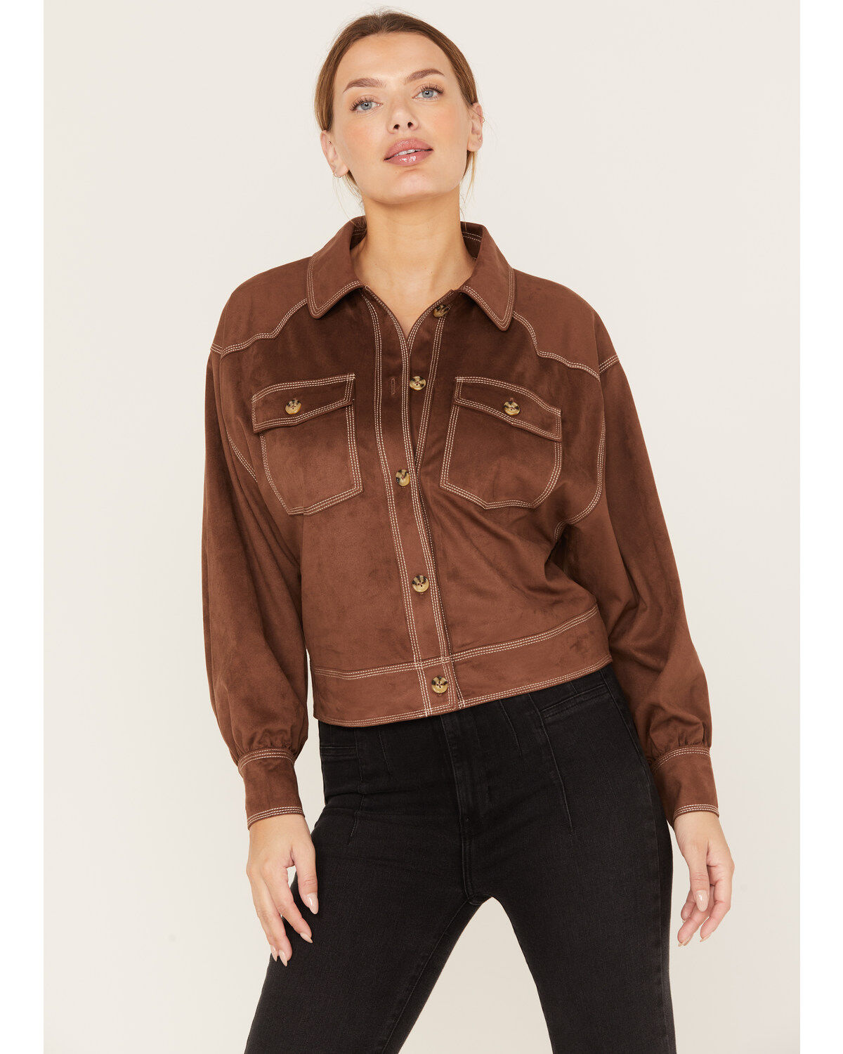 Shyanne Women's Faux Suede Trucker Jacket