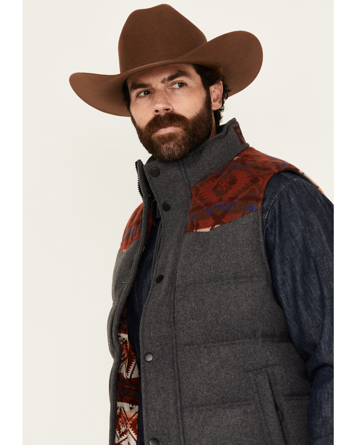 RANK 45® Men's Night Hike Southwestern Print Wool Puffer Vest