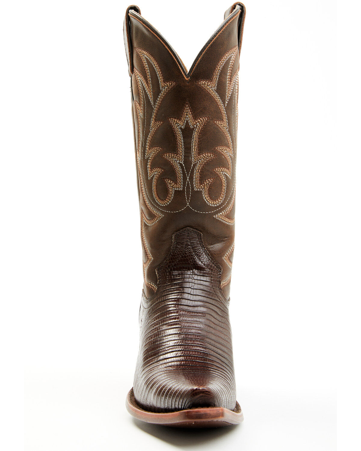 Shyanne Women's Cocoa Exotic Lizard Western Boots - Snip Toe