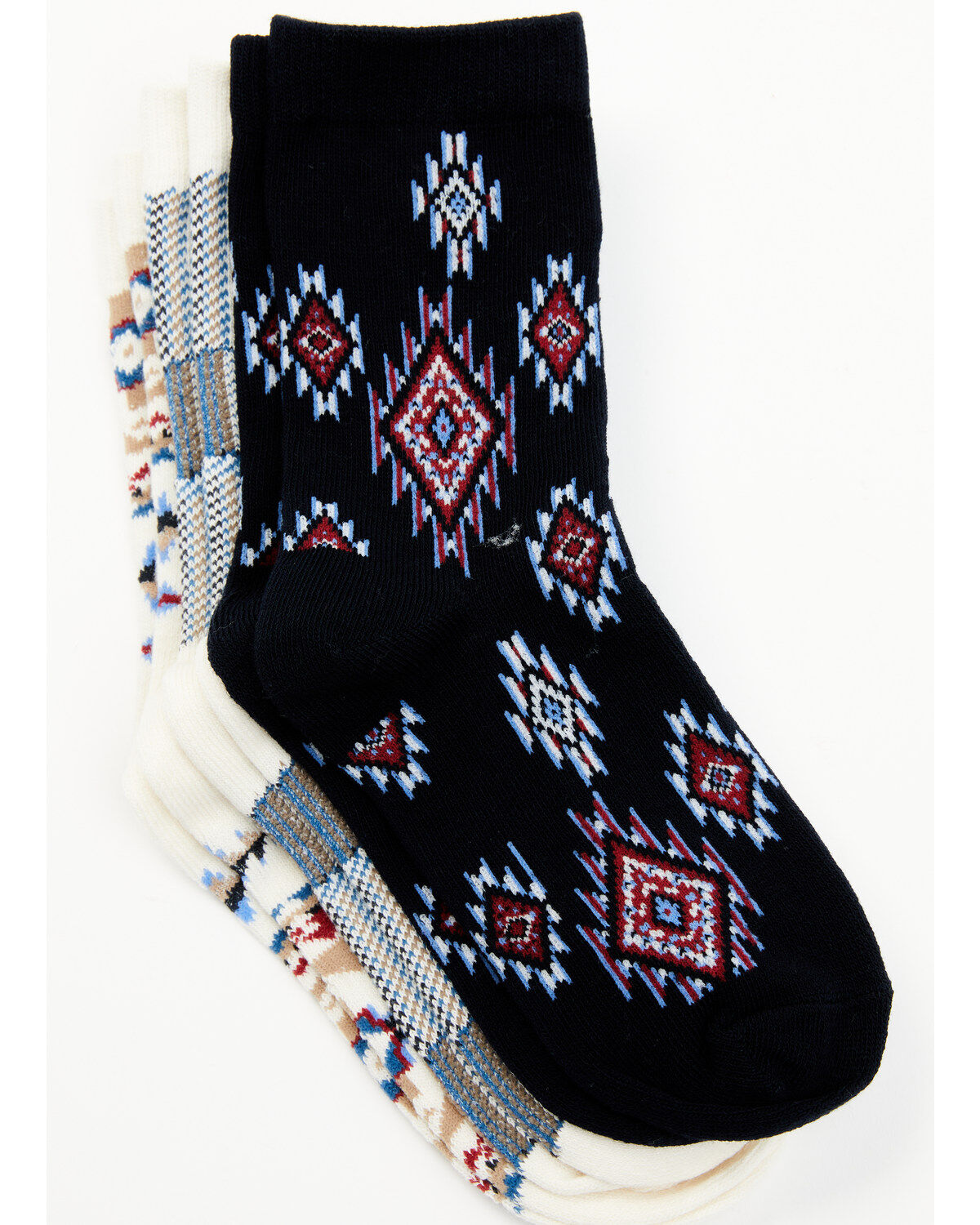 Shyanne Girls' Jesse Southwestern Crew Socks - 3-Pack