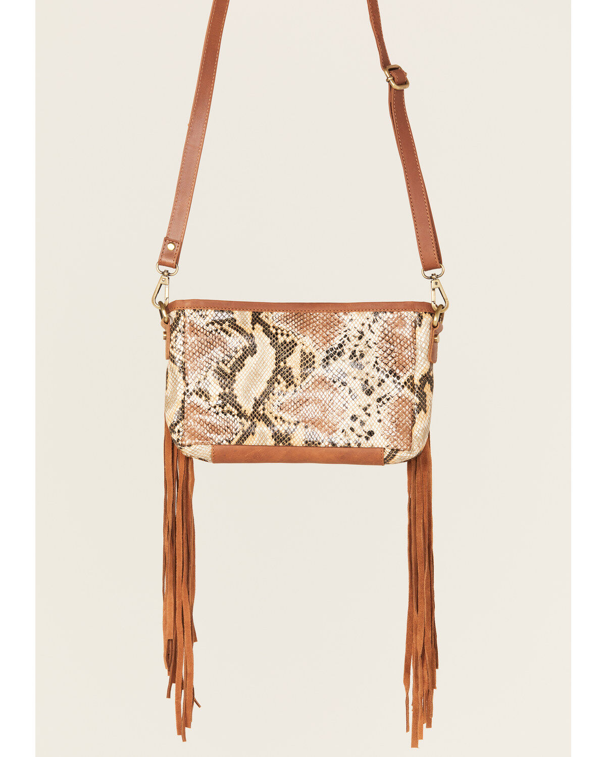 Shyanne Women's Snake Print Fringe Crossbody