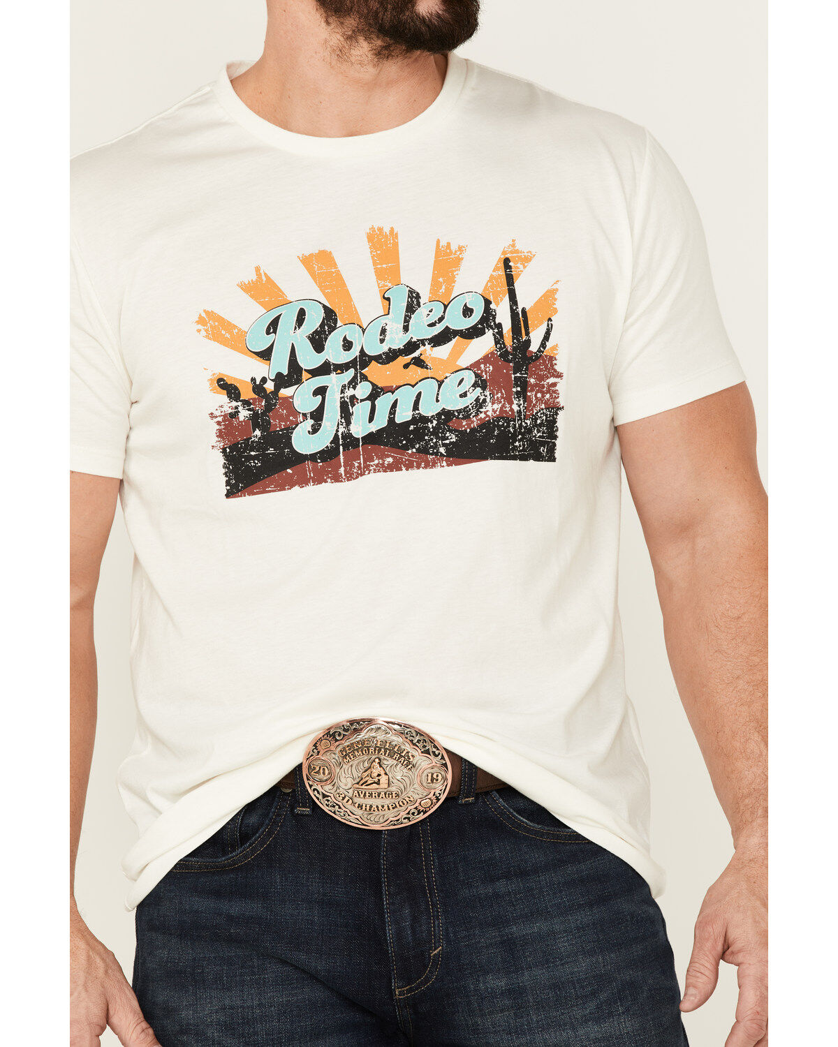 Dale Brisby Men's Rodeo Graphic Off-White Short Sleeve T-Shirt