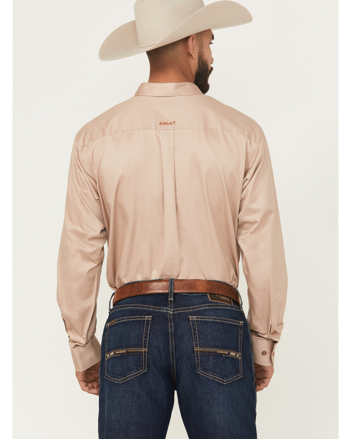 Ariat Men's Khaki Solid Twill Long Sleeve Western Shirt