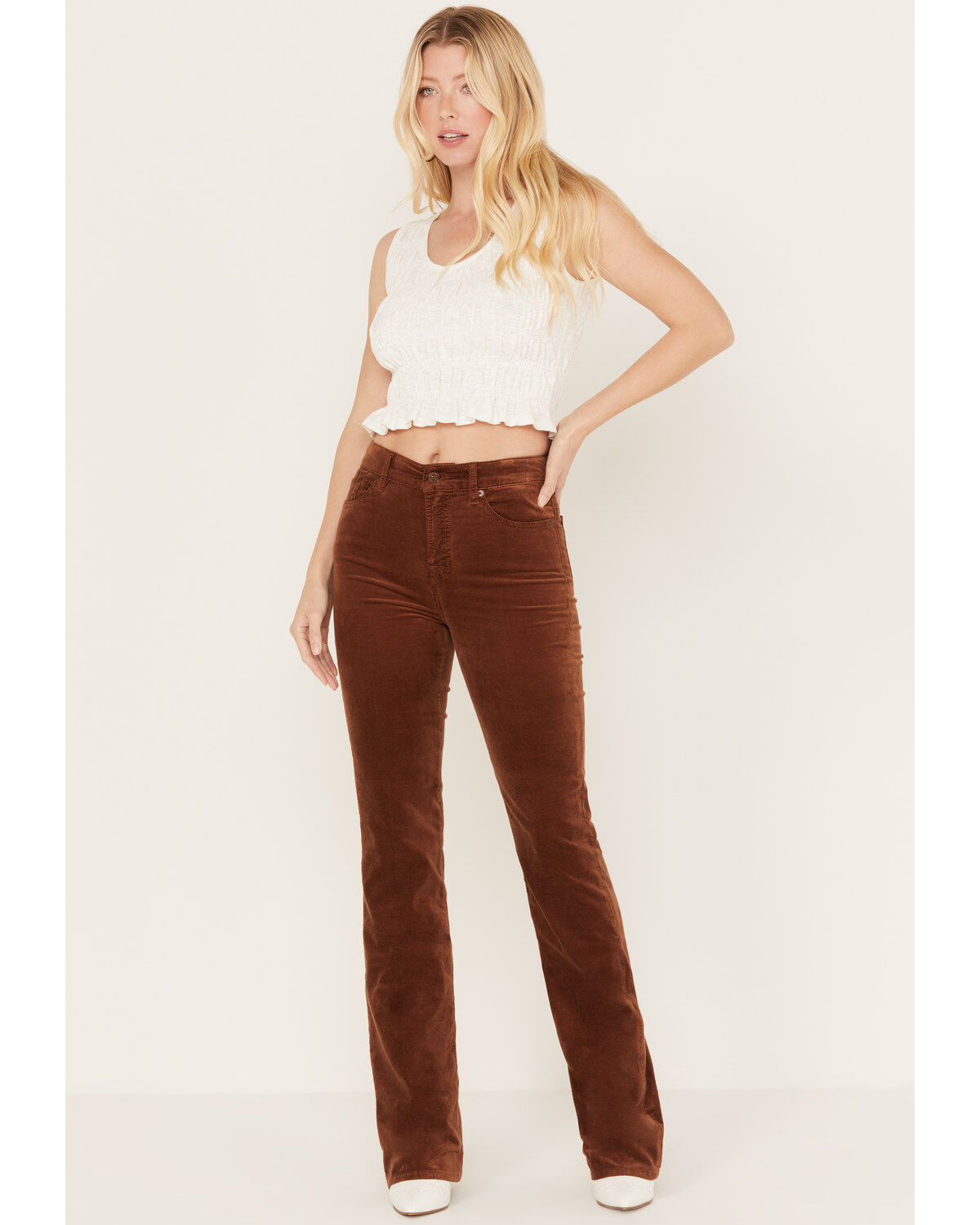 7 For All Mankind Women's High Rise Velvet Lisha Bootcut Jeans