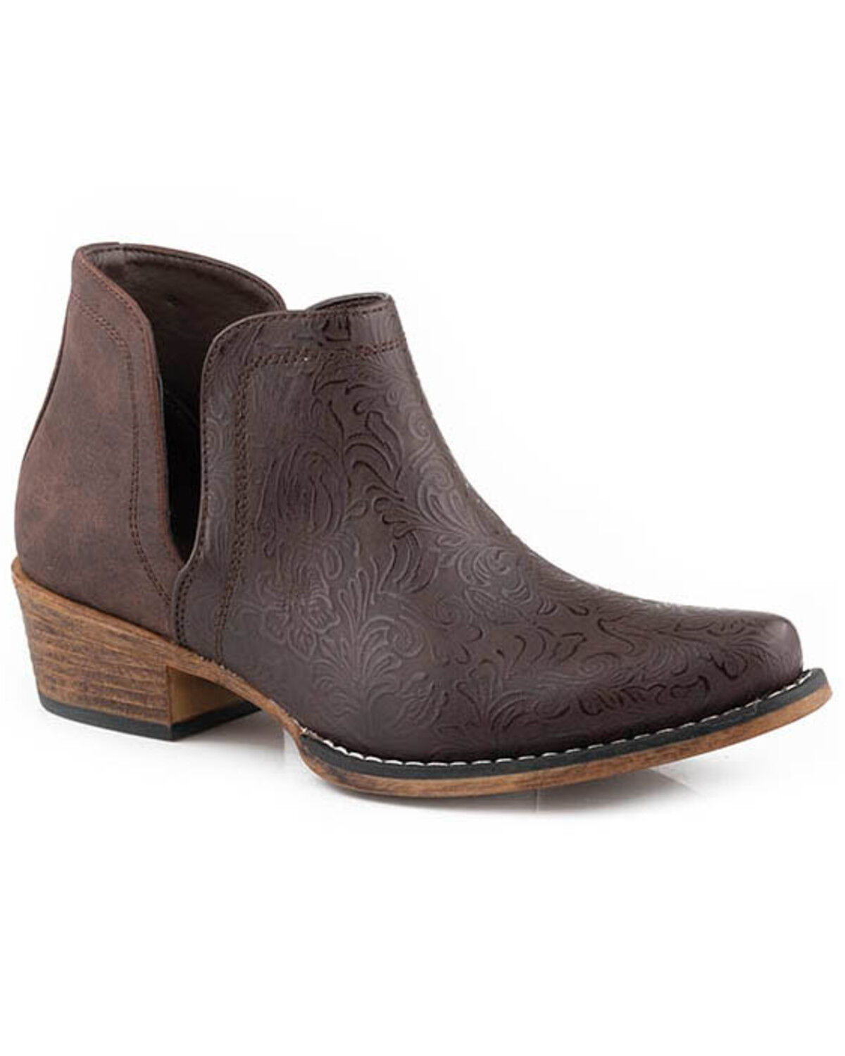 Roper Women's Ava Embossed Western Booties - Snip Toe