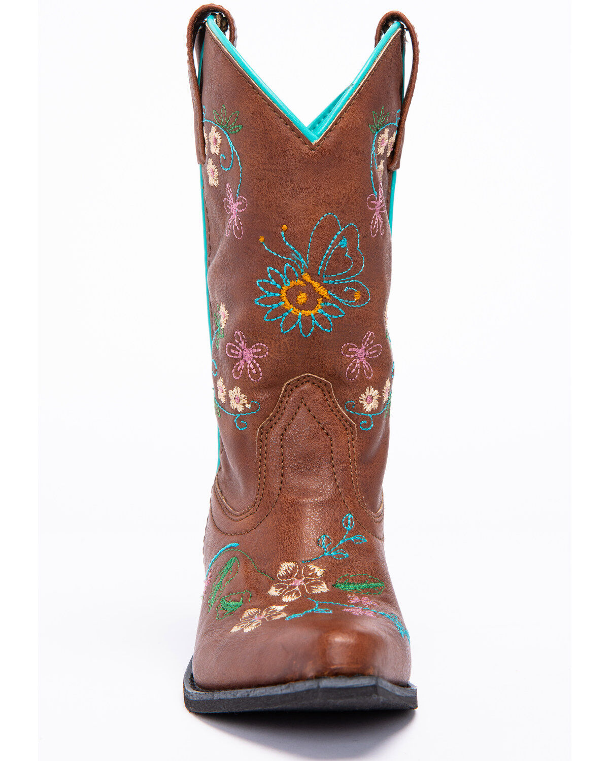 Shyanne Girls' Floral Embroidery Western Boots - Snip Toe