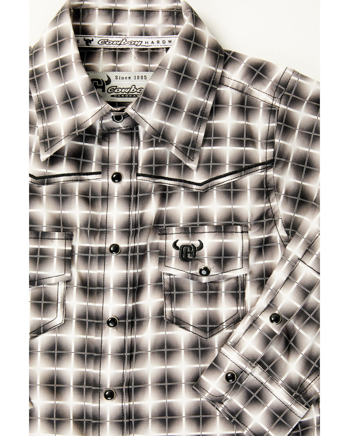 Cowboy Hardware Toddler Boys' Cubed Print Long Sleeve Snap Stretch Western Shirt