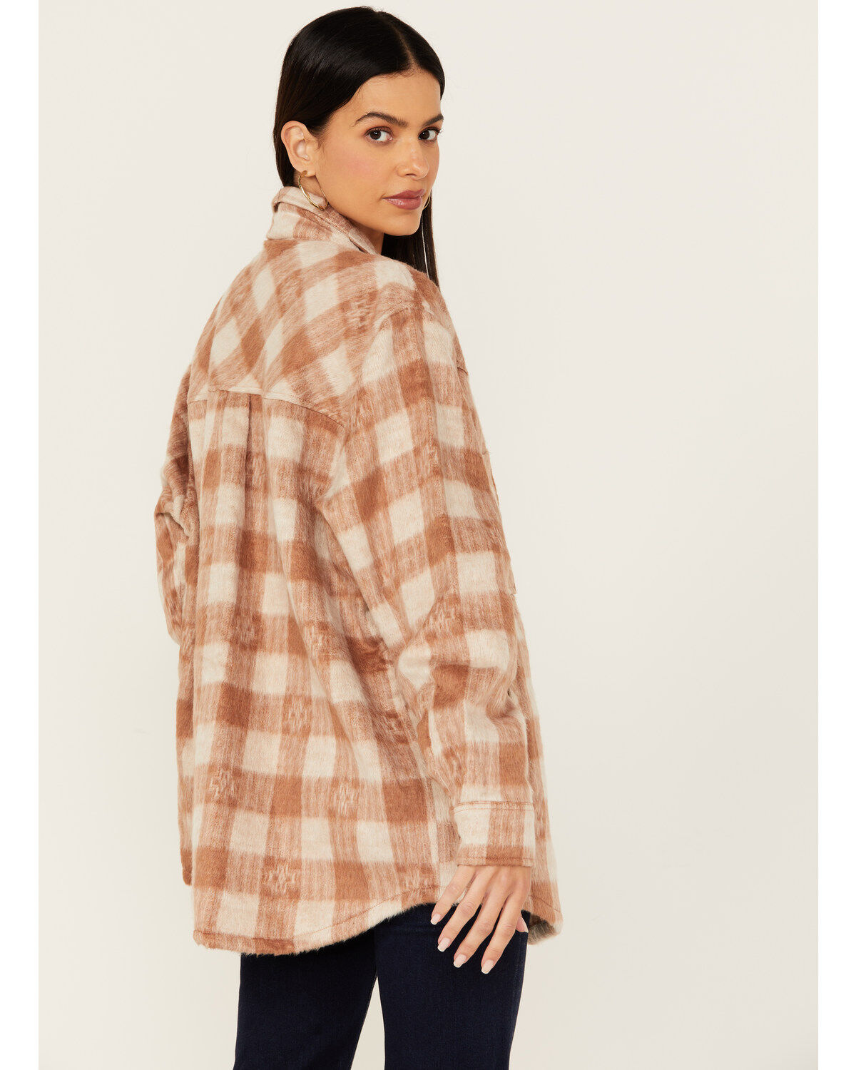 Rock & Roll Denim Women's Brushed Plaid Print Shacket