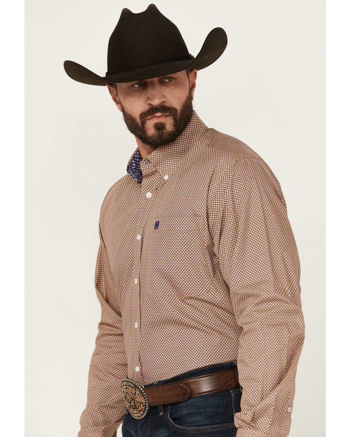 Cinch Men's Geo Print Long Sleeve Button-Down Western Shirt