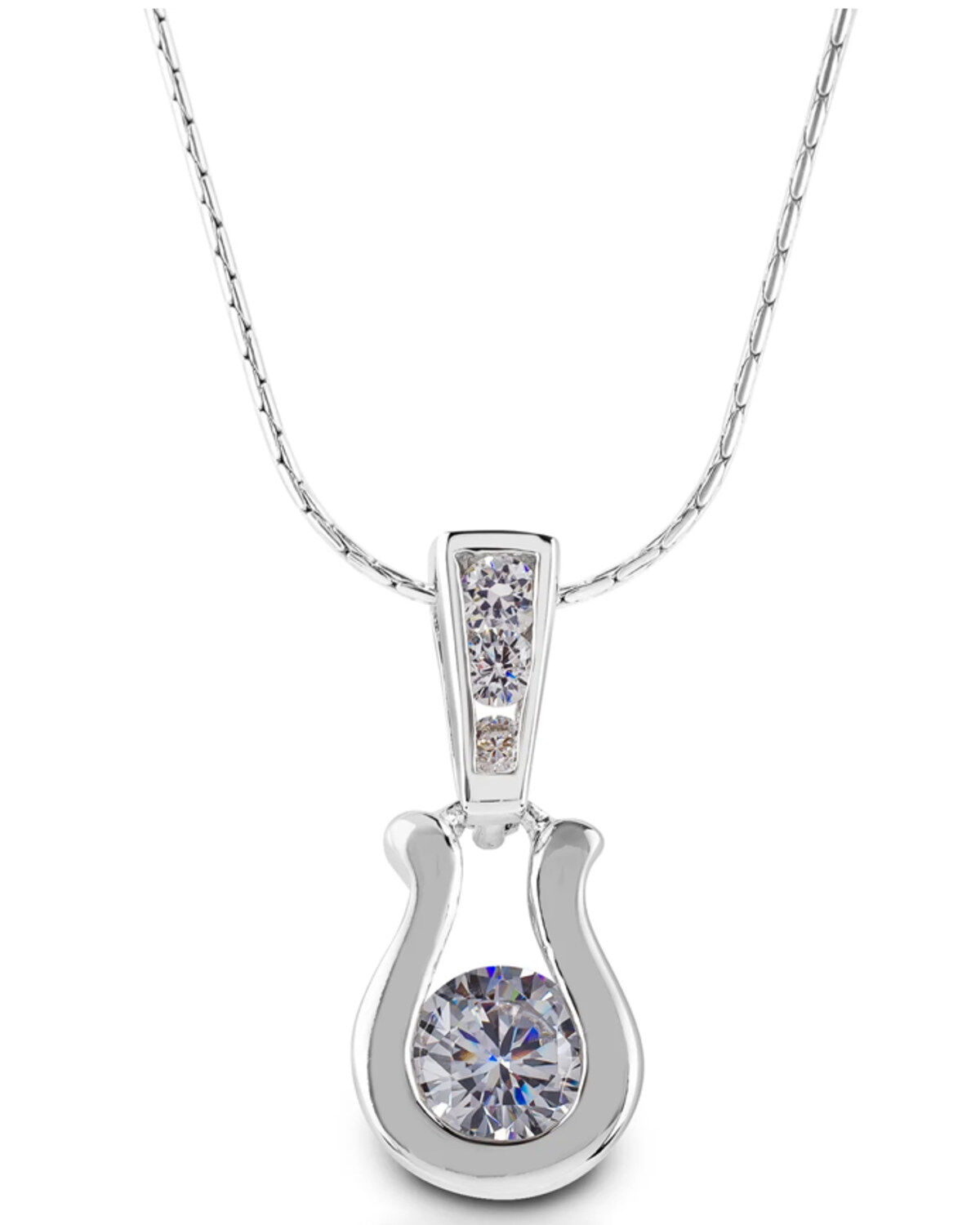Kelly Herd Women's Silver Horseshoe-Shaped Pendant Necklace