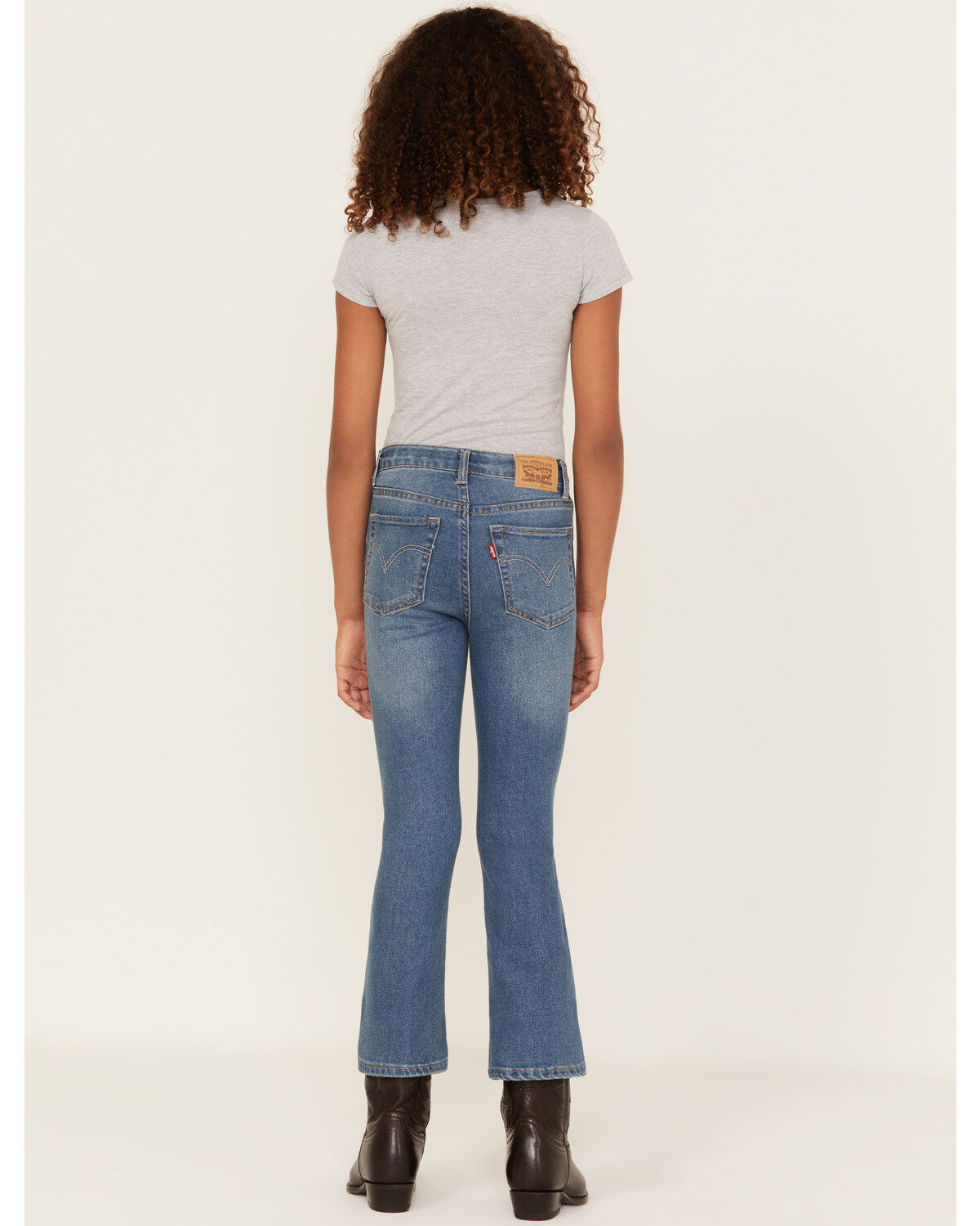 Levi's Girls' Dark Wash High Rise Cropped Flare Jeans