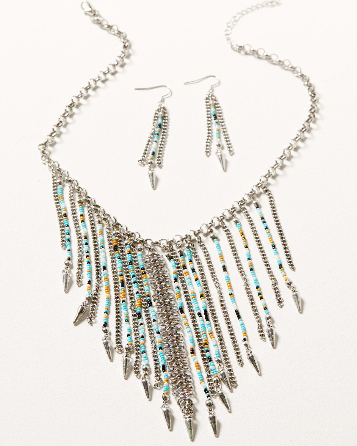 Shyanne Women's Desert Charm Beaded Fringe Jewelry Set - 2 Piece