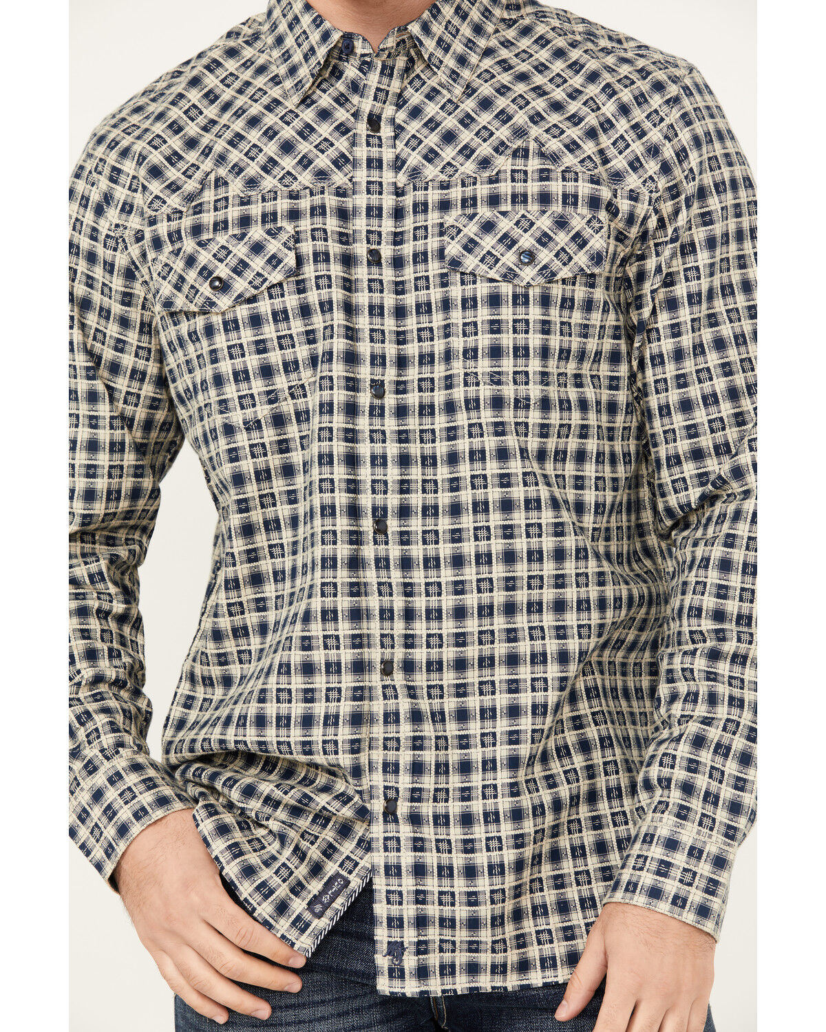 Moonshine Spirit Men's Durango Plaid Print Long Sleeve Snap Western Shirt