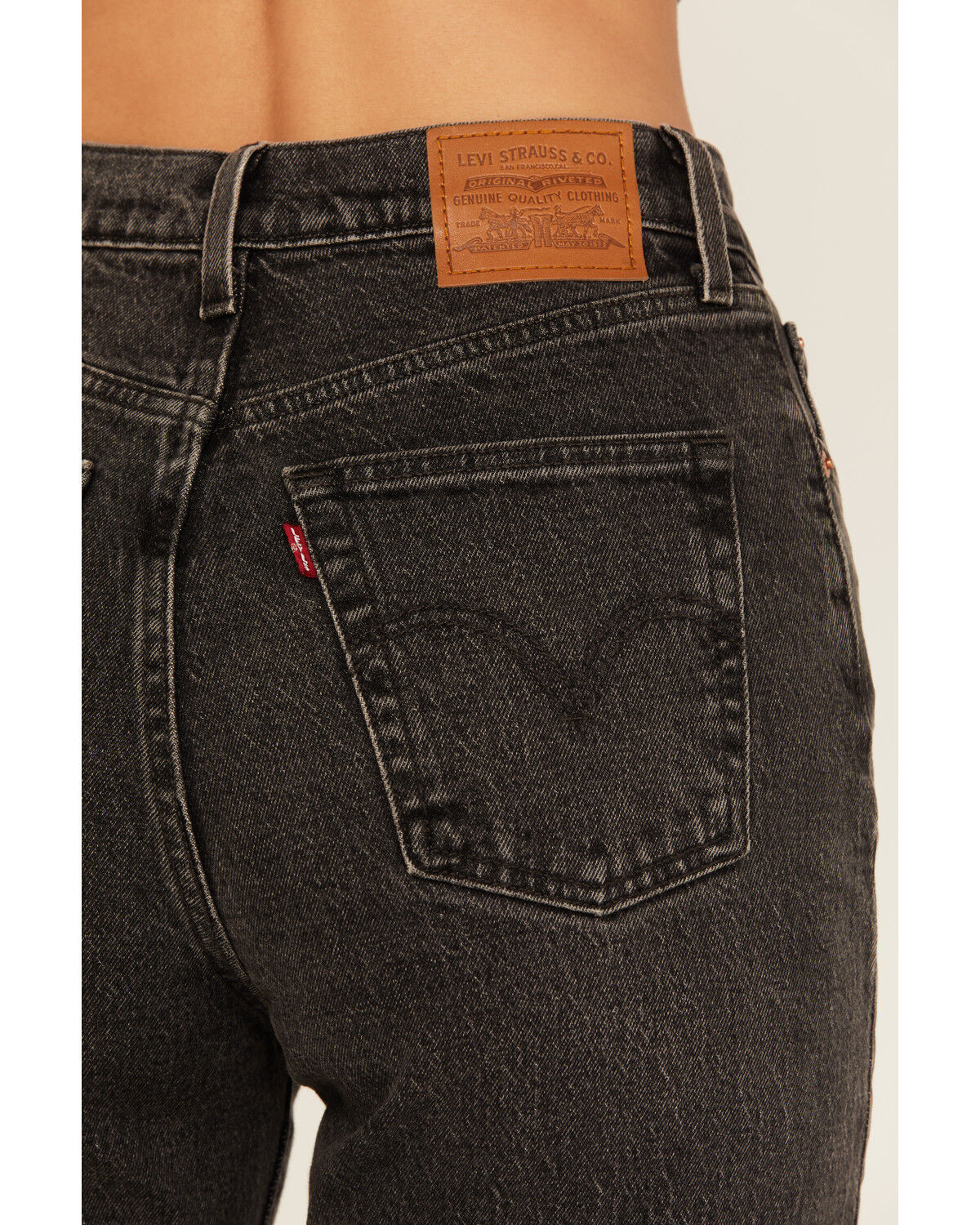 Levi's Premium Women's Static Noise High Rise Ribcage Wide Leg Stretch Denim Jeans