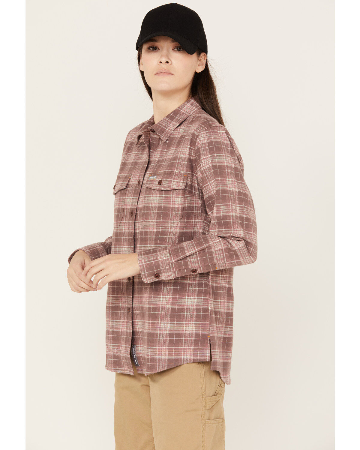 Ariat Women's Rebar Flannel Long Sleeve Button Down Plaid Work Shirt
