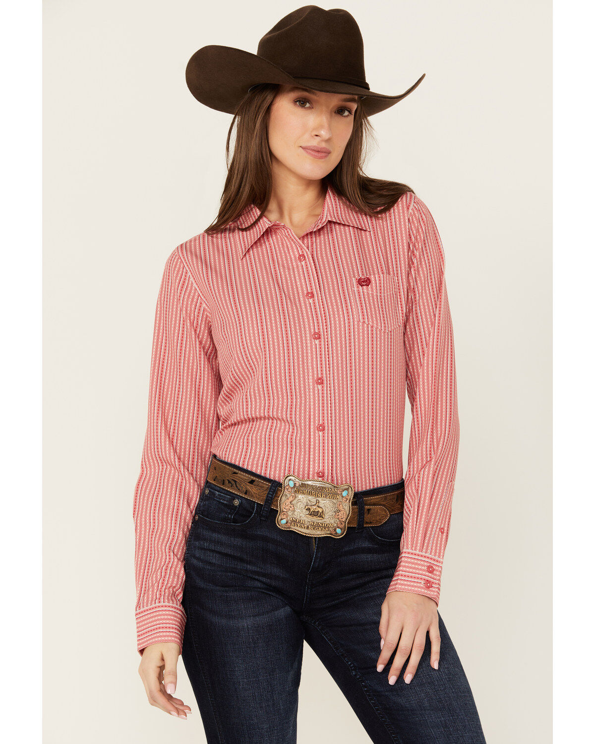 Cinch Women's ARENAFLEX™ Striped Long Sleeve Button-Down Western Core Shirt