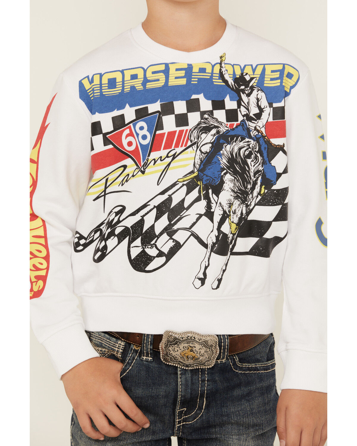 Wrangler® x Hot Wheels® Boys' Rodeo Crew Neck Sweatshirt