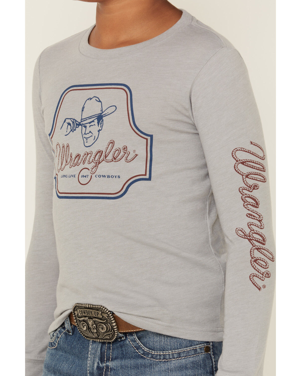 Wrangler Boys' Logo Long Sleeve Graphic T-Shirt