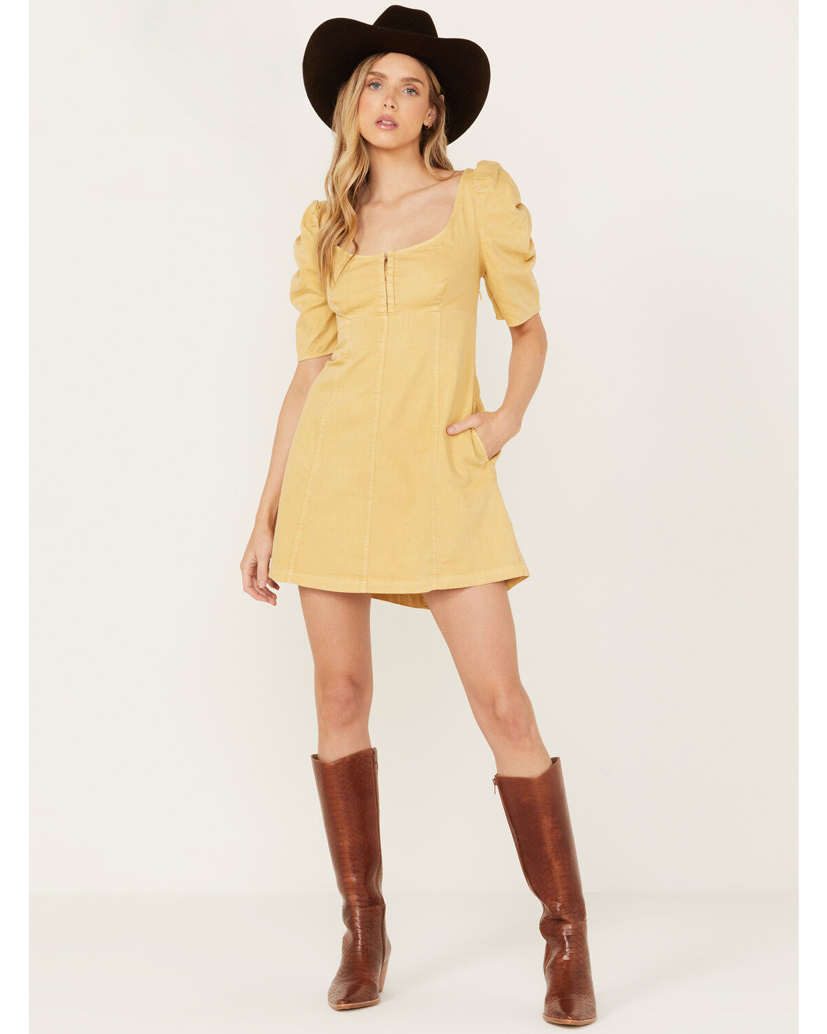 Free People Women's Cheyenne Denim Mini Dress