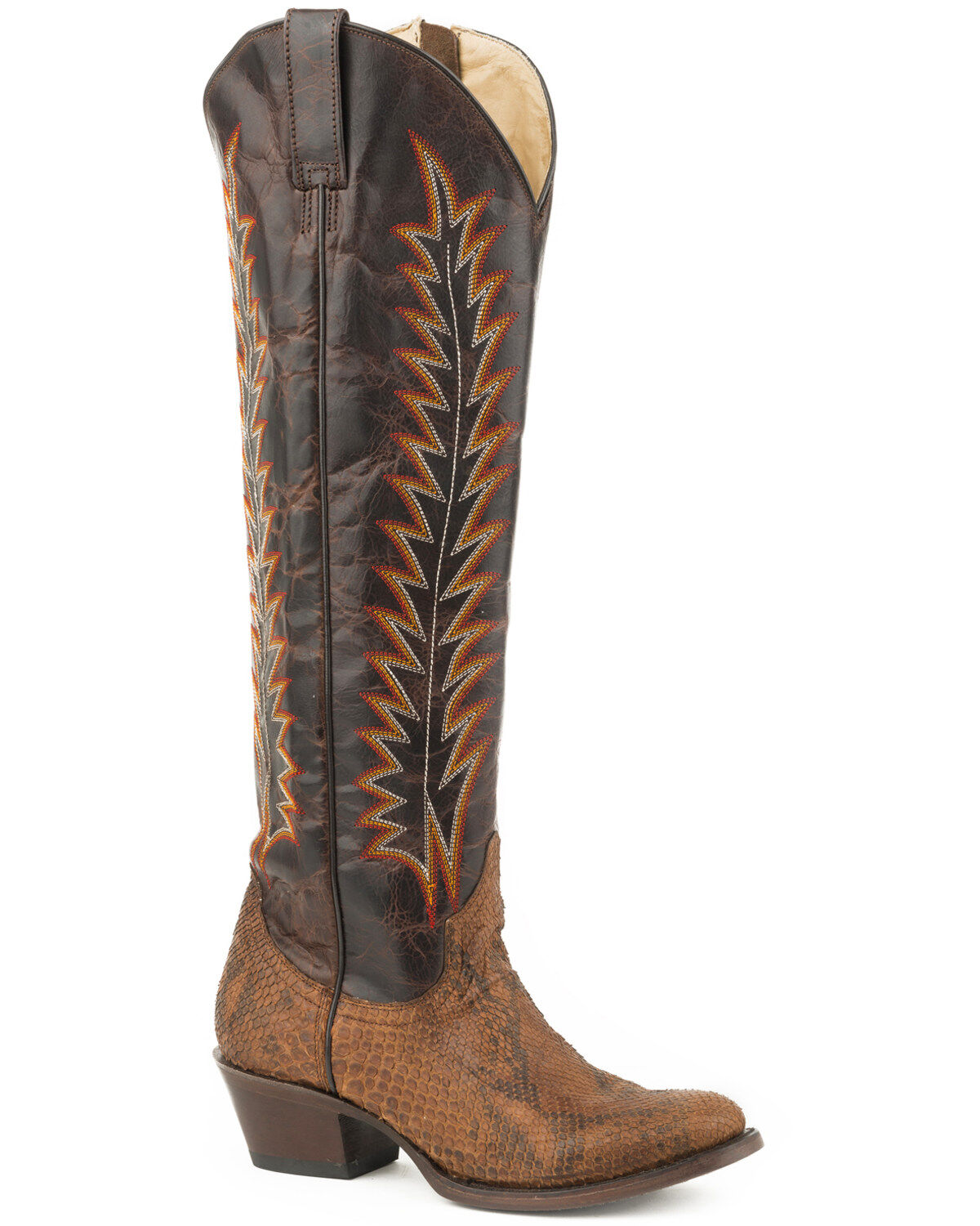 Stetson Women's Brown Miley Python Western Boots - Round Toe