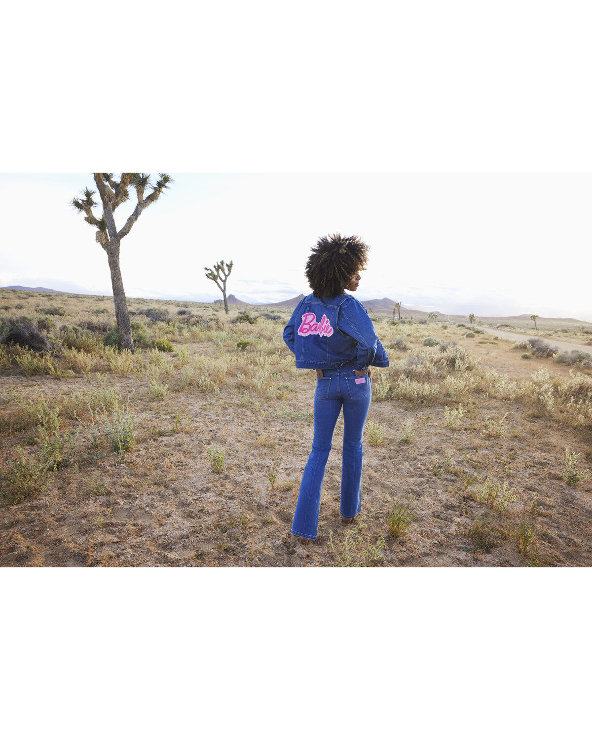Wrangler® X Barbie® Women's Dark Wash Barbie® Logo Zip Front Denim Jacket