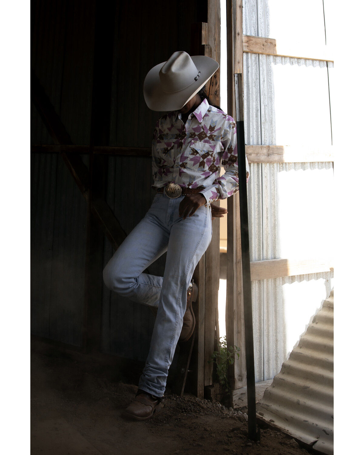 Cowboygirl by Jenna Paulette Women's Patchwork Print Long Sleeve Pearl Snap Western Shirt
