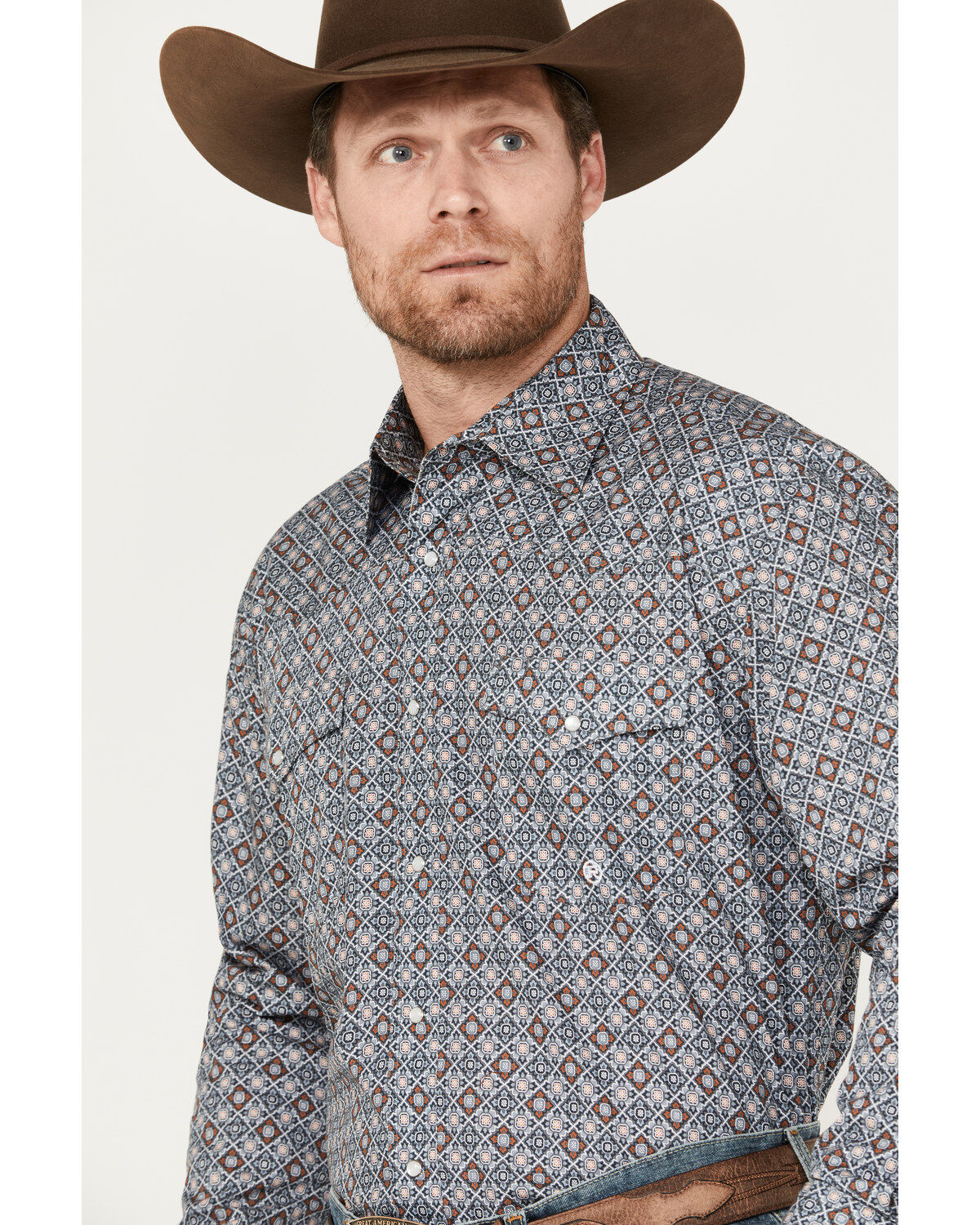 Roper Men's Amarillo Medallion Long Sleeve Western Snap Shirt