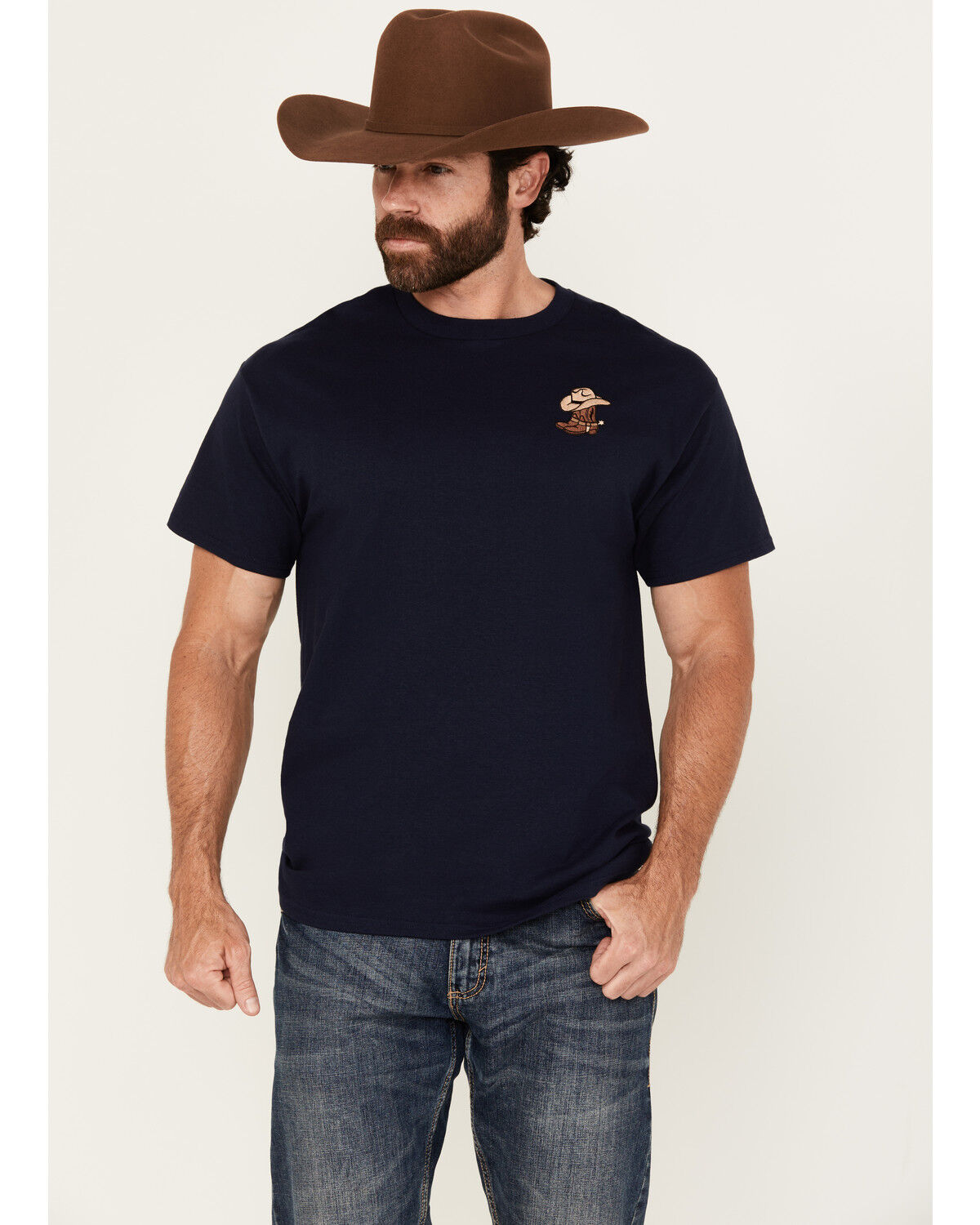 Riot Society Men's Boot Barn Exclusive Boots and Hat Embroidered Short Sleeve T-Shirt