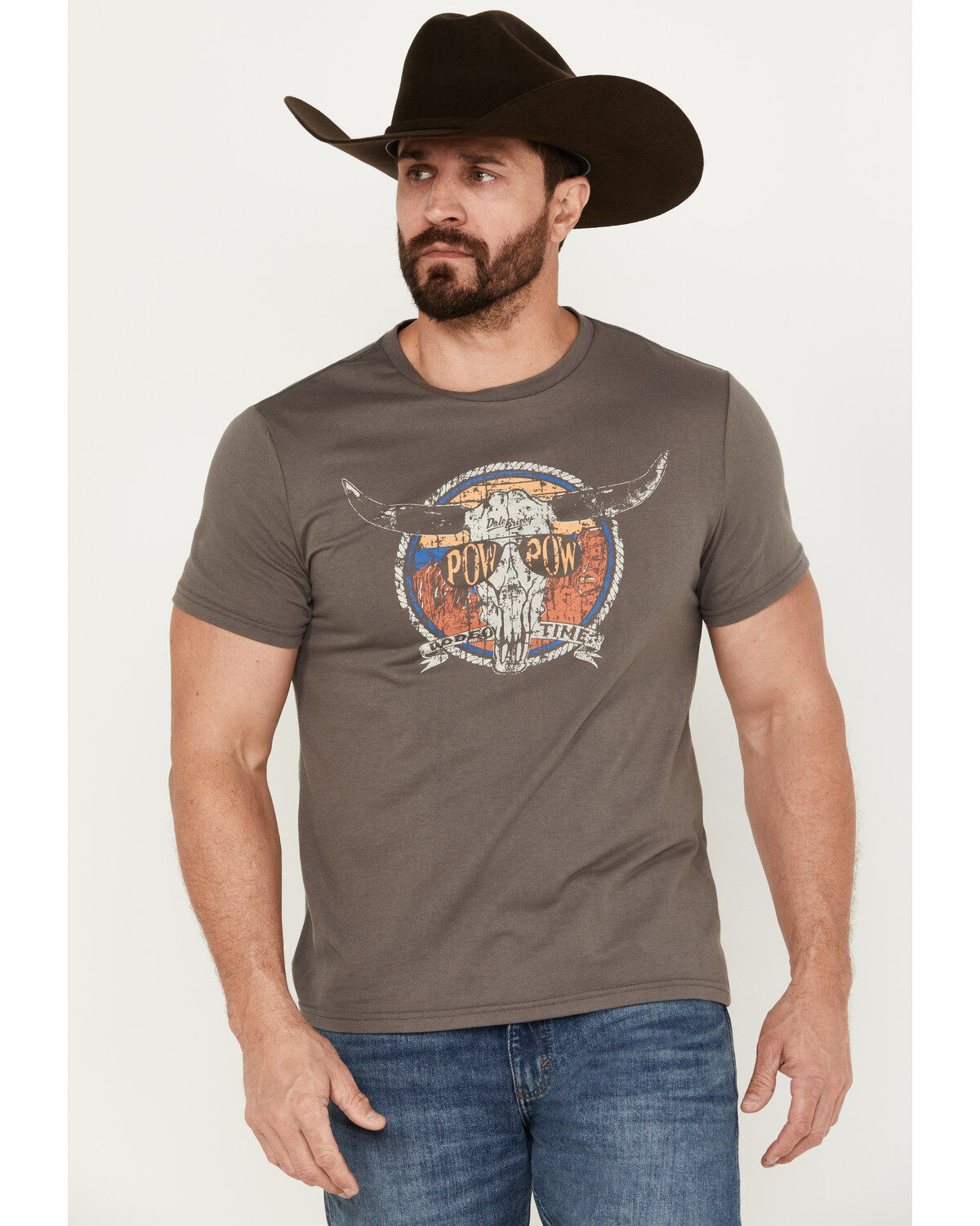 Rock & Roll Denim Men's Pow Pow Rodeo Short Sleeve Graphic T-Shirt