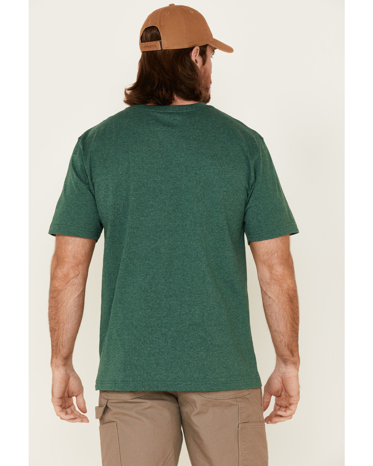 Carhartt Men's Dark Green Loose Fit Pocket Short Sleeve Work T-Shirt - Big