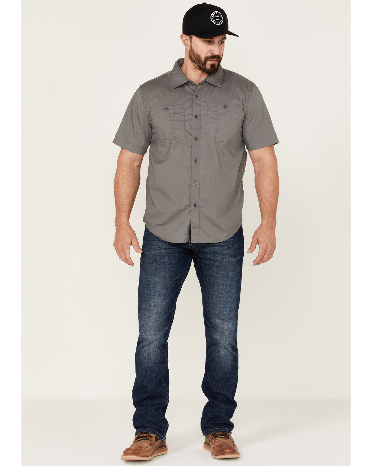 Brixton Men's Charter Solid Utility Button Down Western Shirt