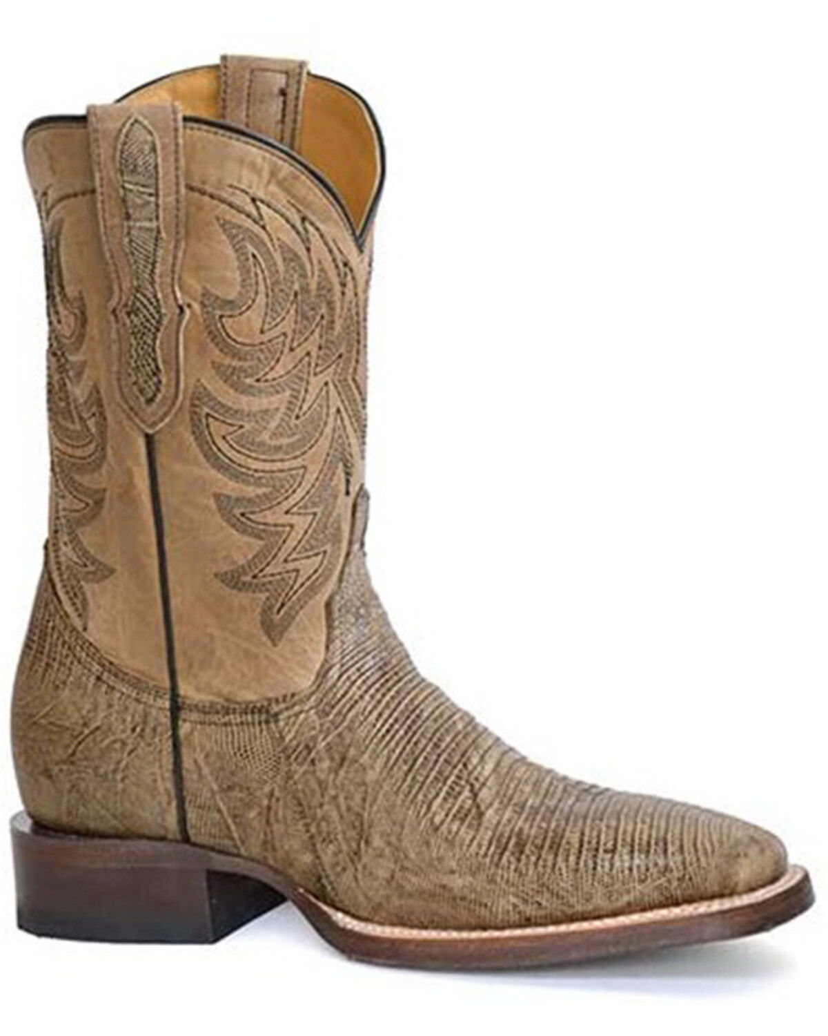Stetson Men's Saurian Exotic Teju Lizard Western Boots - Broad Square Toe