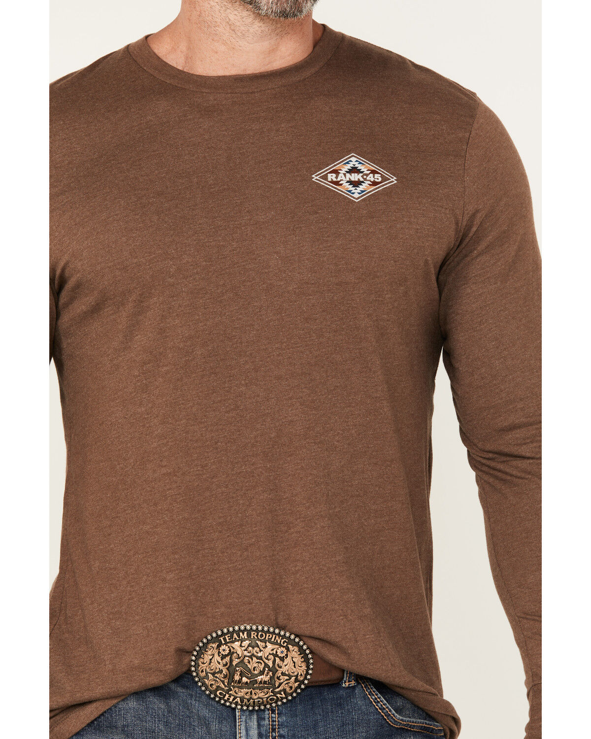 RANK 45&reg; Men's Dusty Arena Southwestern Logo Long Sleeve Graphic T-Shirt