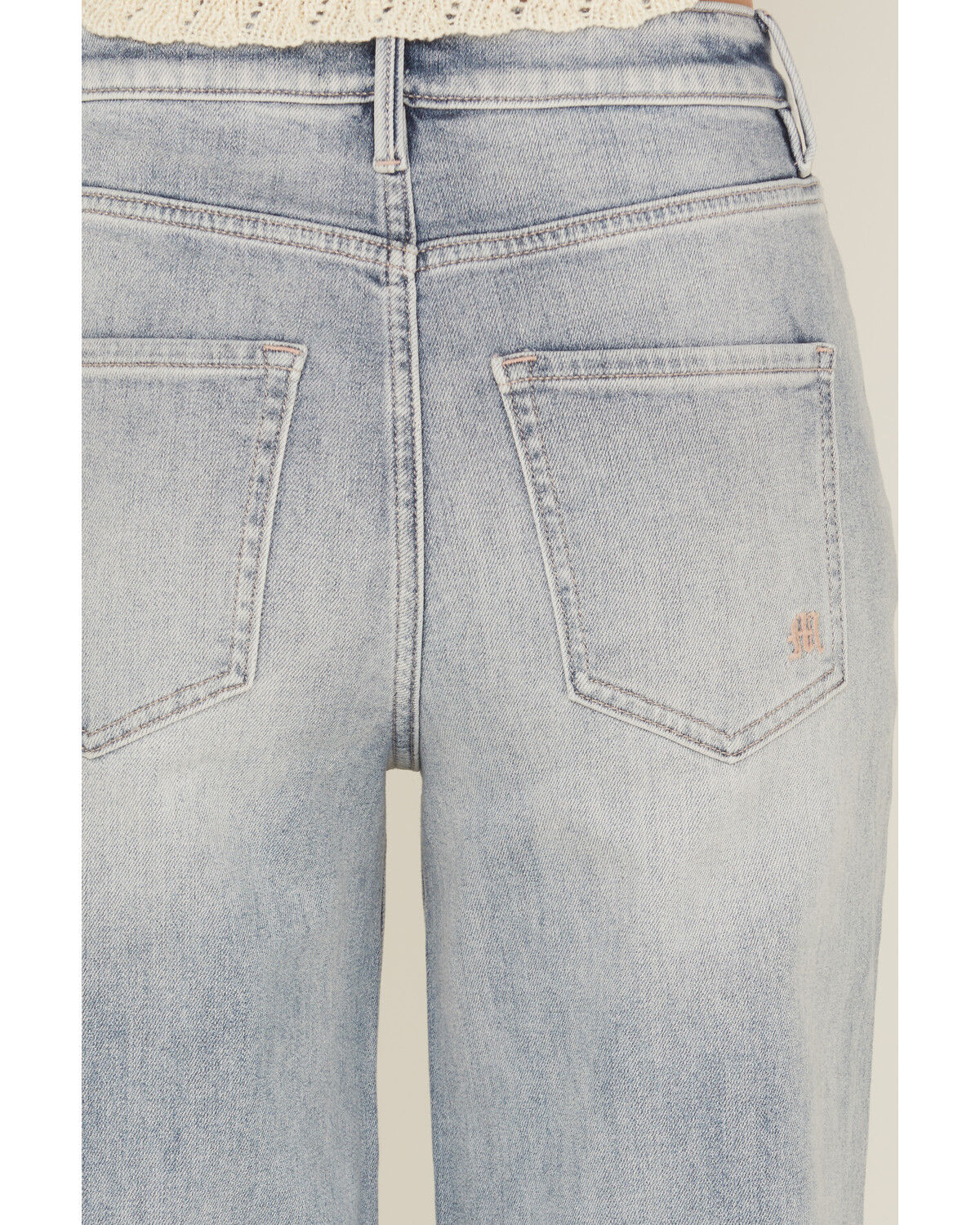 Miss Me Women's Light Wash High Rise Super Wide Stretch Denim Jeans