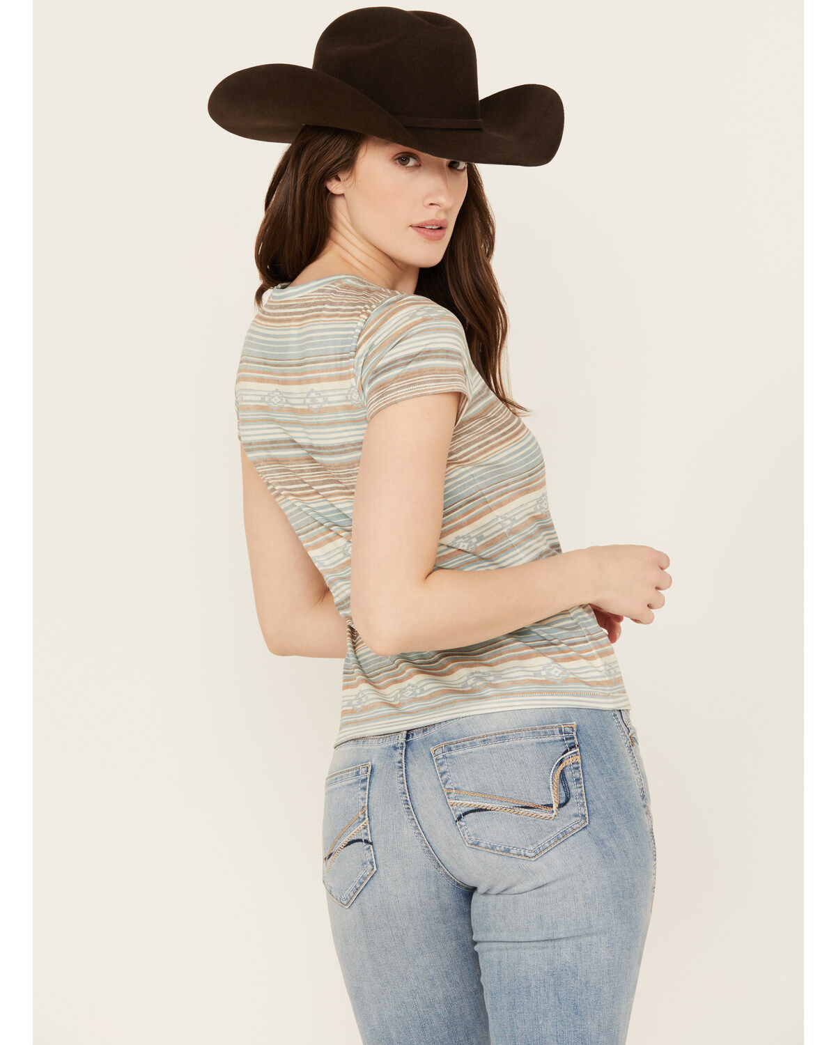 Shyanne Women's Serape Striped Crewneck Graphic Tee