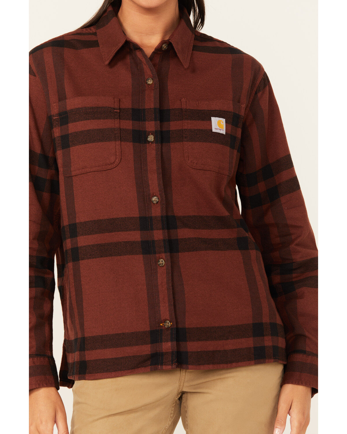 Carhartt Women's Rugged Flex Loose Fit Midweight Long Sleeve Flannel Shirt