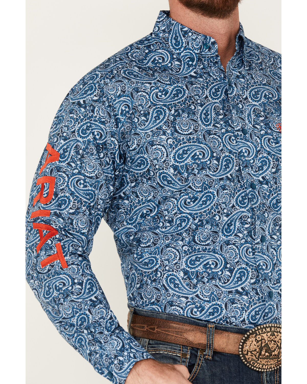 Ariat Men's Team Wayde Paisley Print Long Sleeve Button-Down Western Shirt