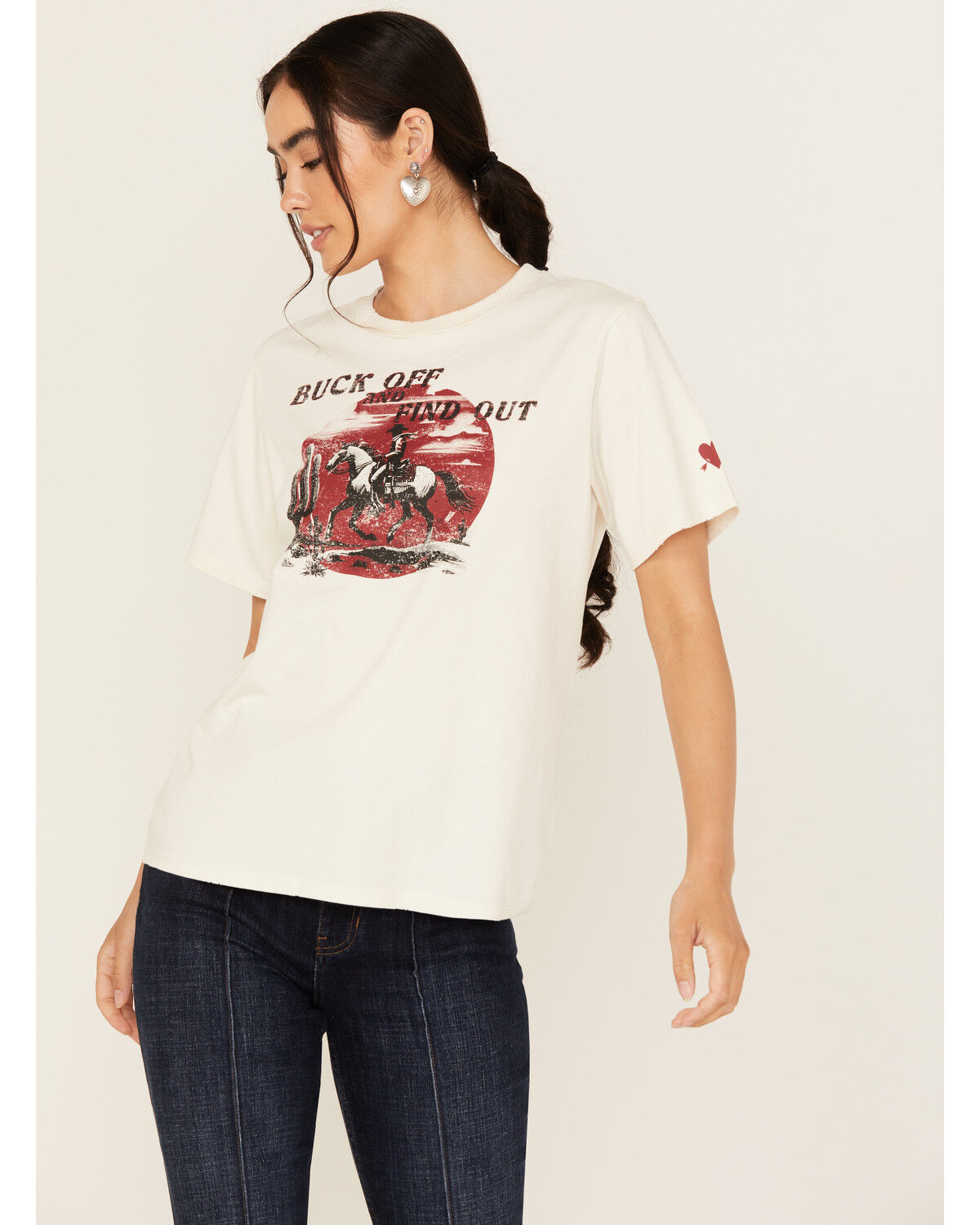Idyllwind Women's Buck Off and Find Out Short Sleeve Graphic Tee