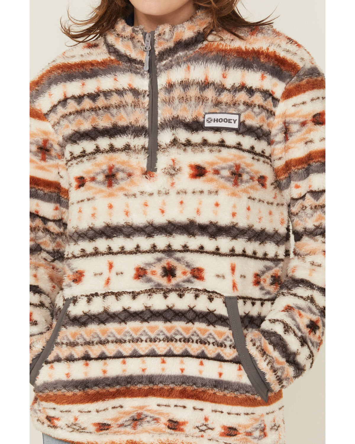 Hooey Women's Boot Barn Exclusive Southwestern Print 1/2 Zip Fleece Pullover