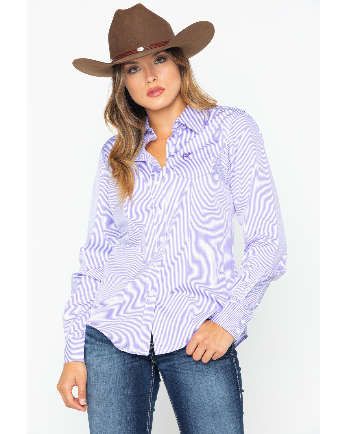 Cinch Women's Stripe Button Down Core Western Long Sleeve Shirt