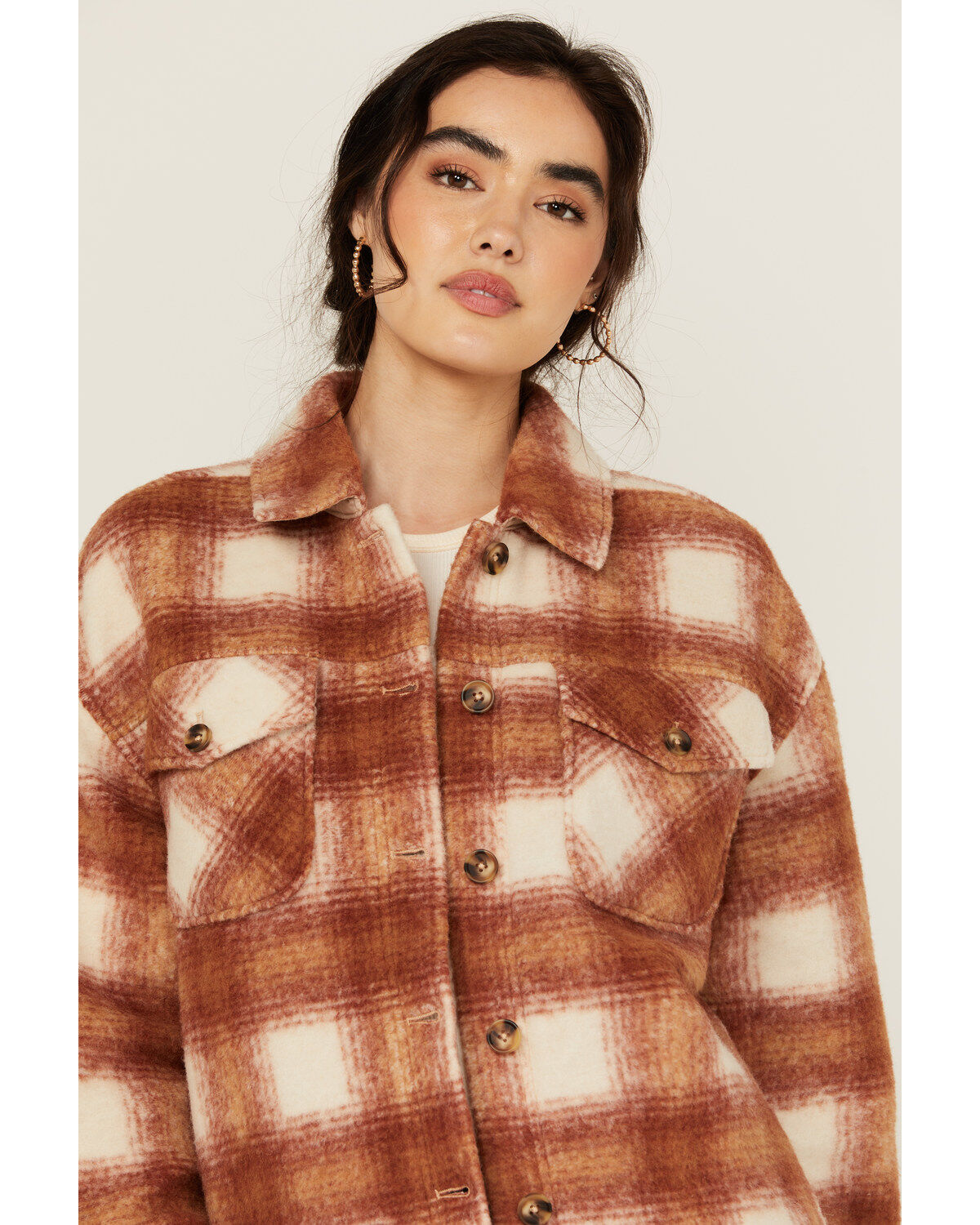 Cleo + Wolf Women's Cole Plaid Print Shacket