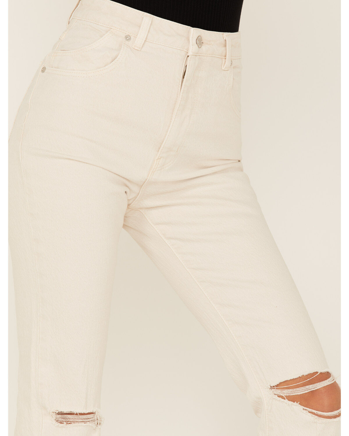 Rolla's Women's High Rise Distressed Cropped Dusters Bootcut Jeans